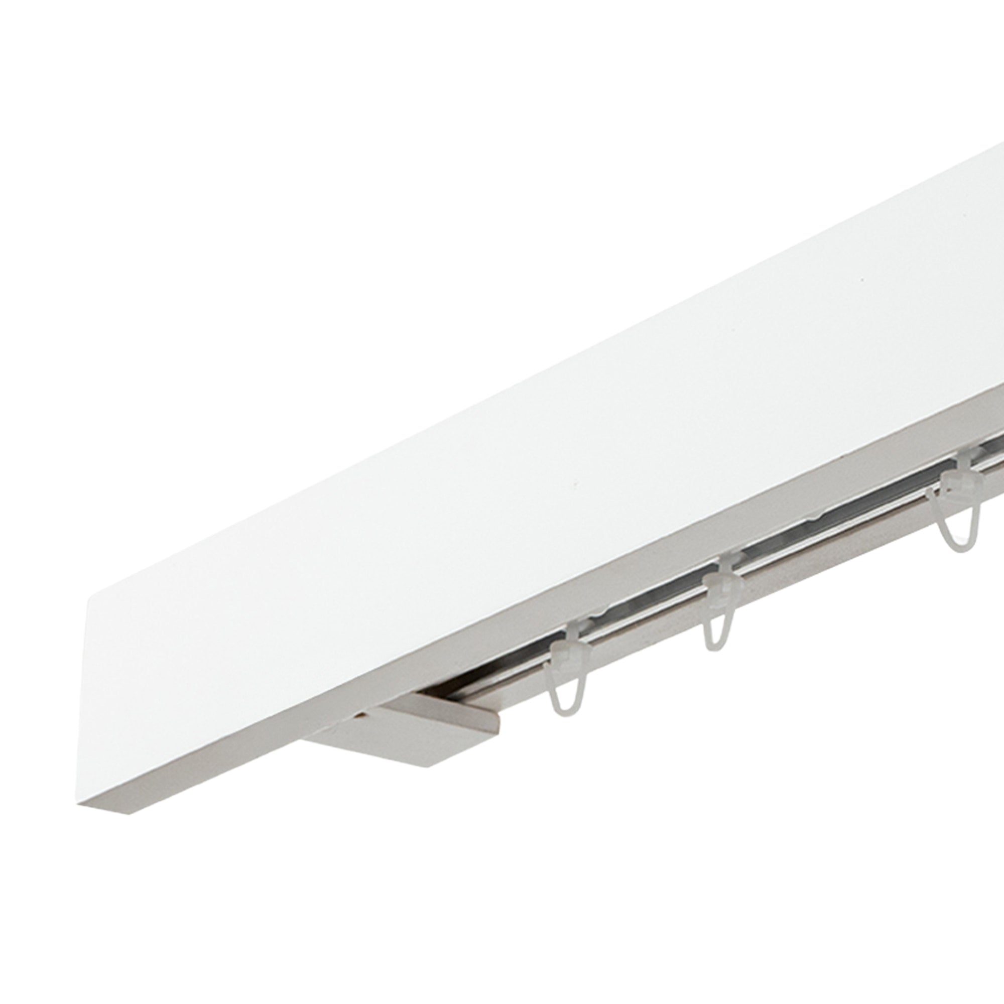 Travetto Double Curtain Track System with Wooden Decorative Valance
