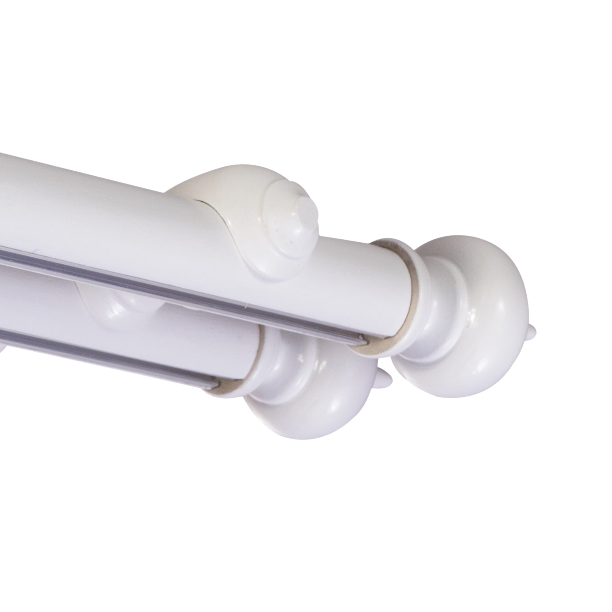 Globo Double 35 mm Wooden Curtain Rod with Aluminum Track System for Curtains and Drapes