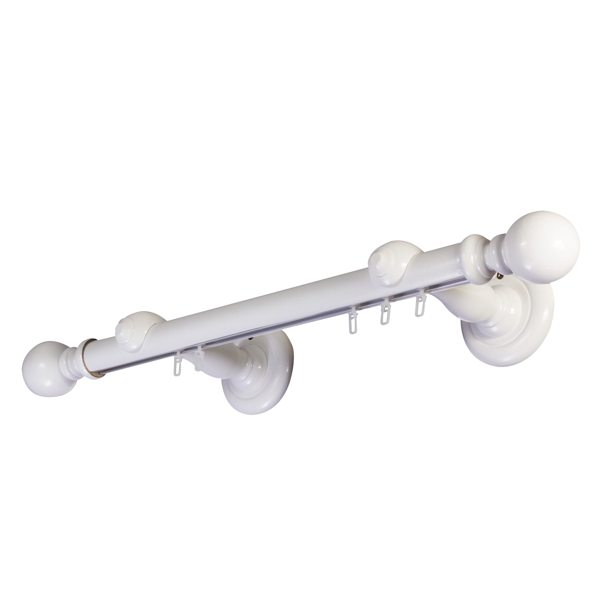Globo Single 35 mm Wooden Curtain Rod with Aluminum Track