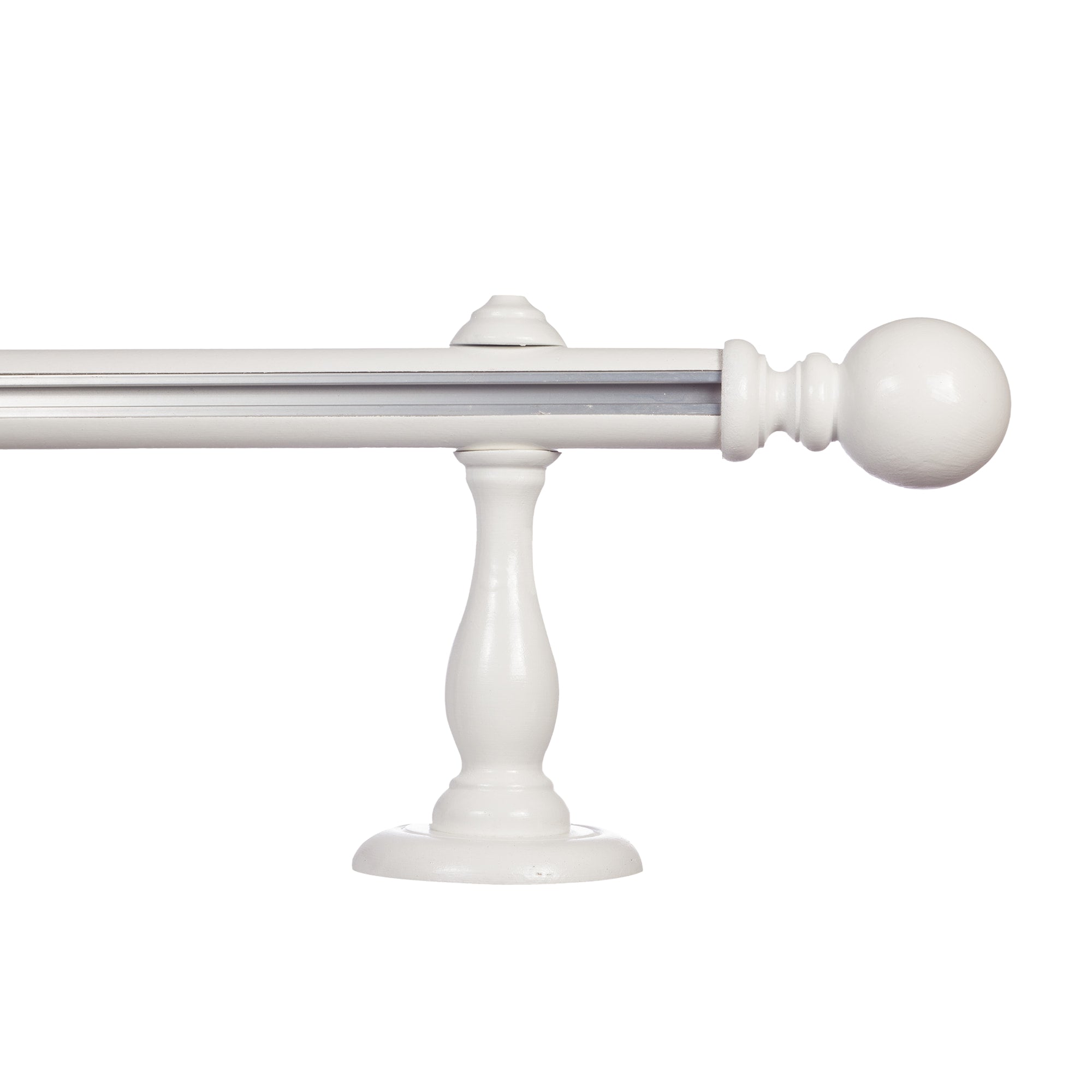 Globo Single 35 mm Wooden Curtain Rod with Aluminum Track