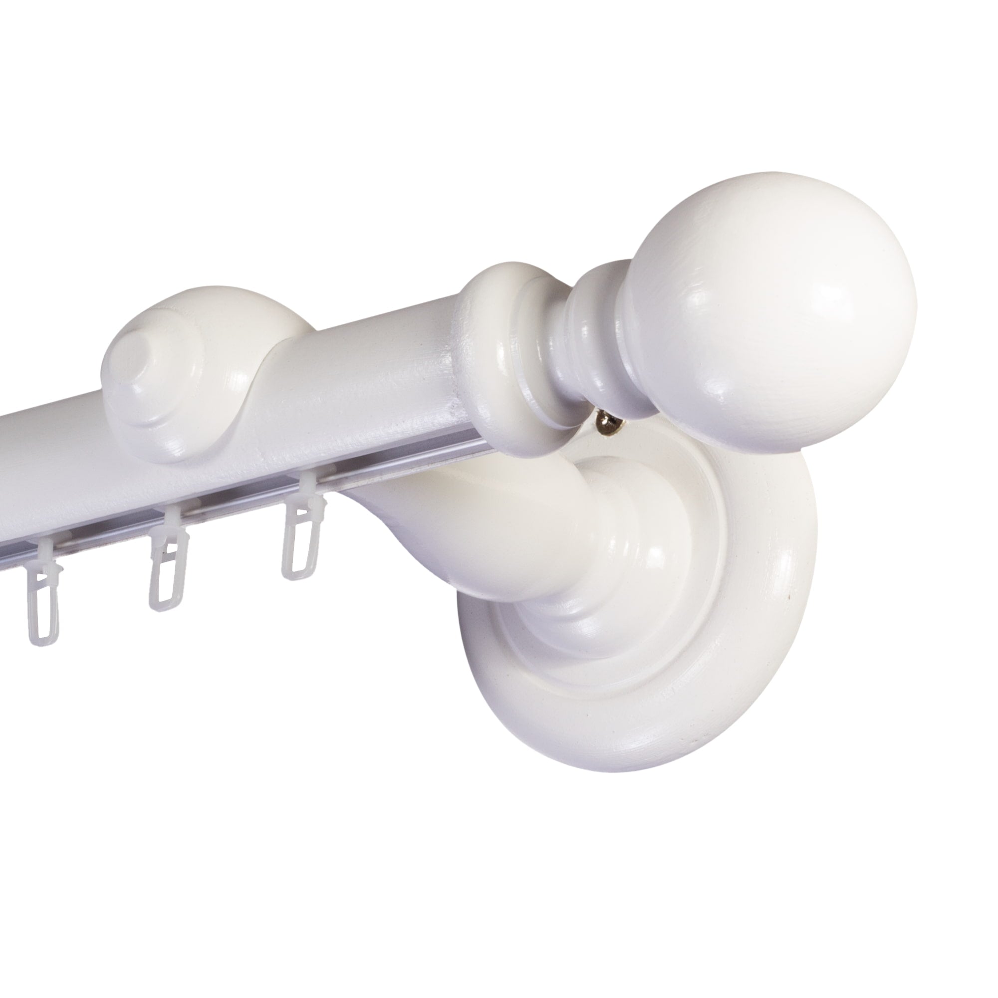 Globo Single 35 mm Wooden Curtain Rod with Aluminum Track