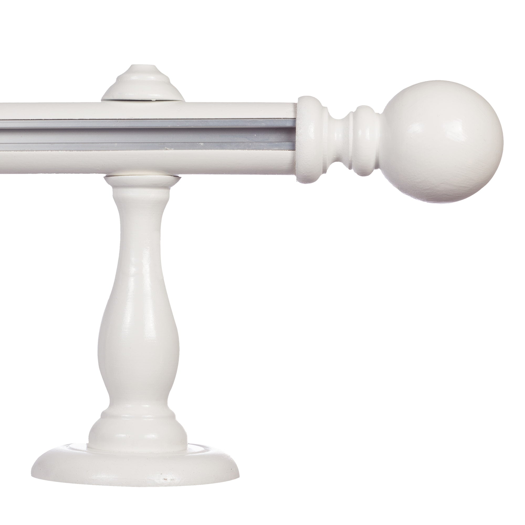 Globo Single 35 mm Wooden Curtain Rod with Aluminum Track