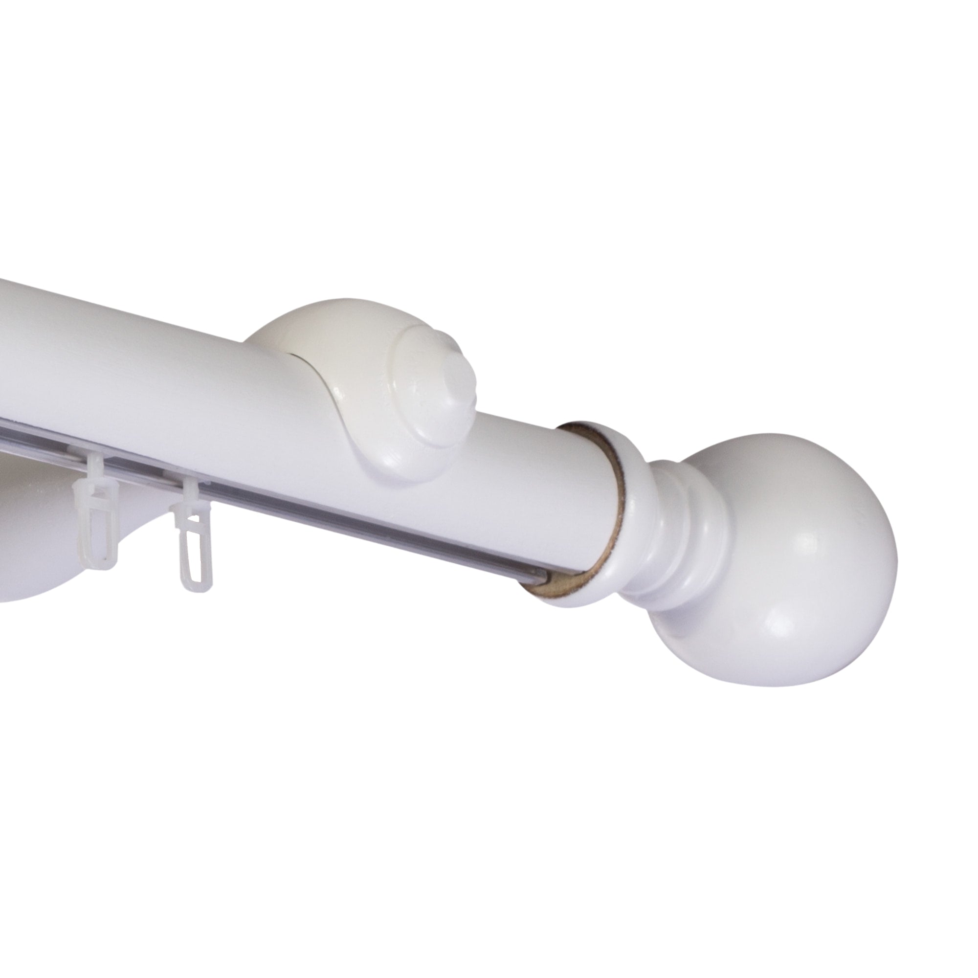 Globo Single 35 mm Wooden Curtain Rod with Aluminum Track