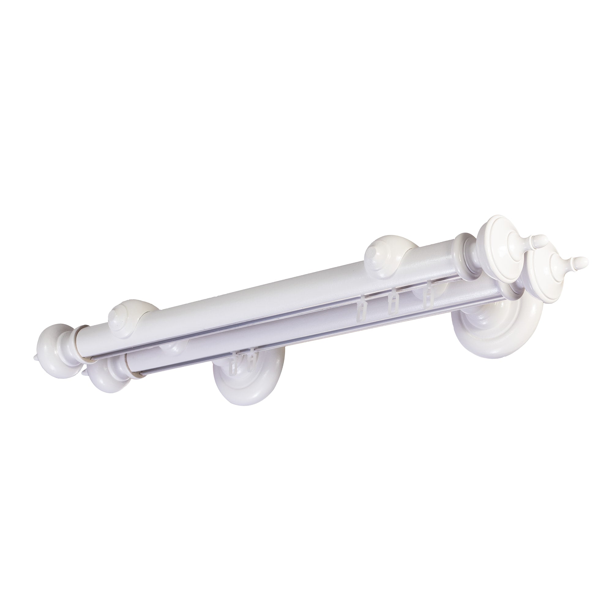Saly Double 35 mm Wooden Curtain Rod with Aluminum Track