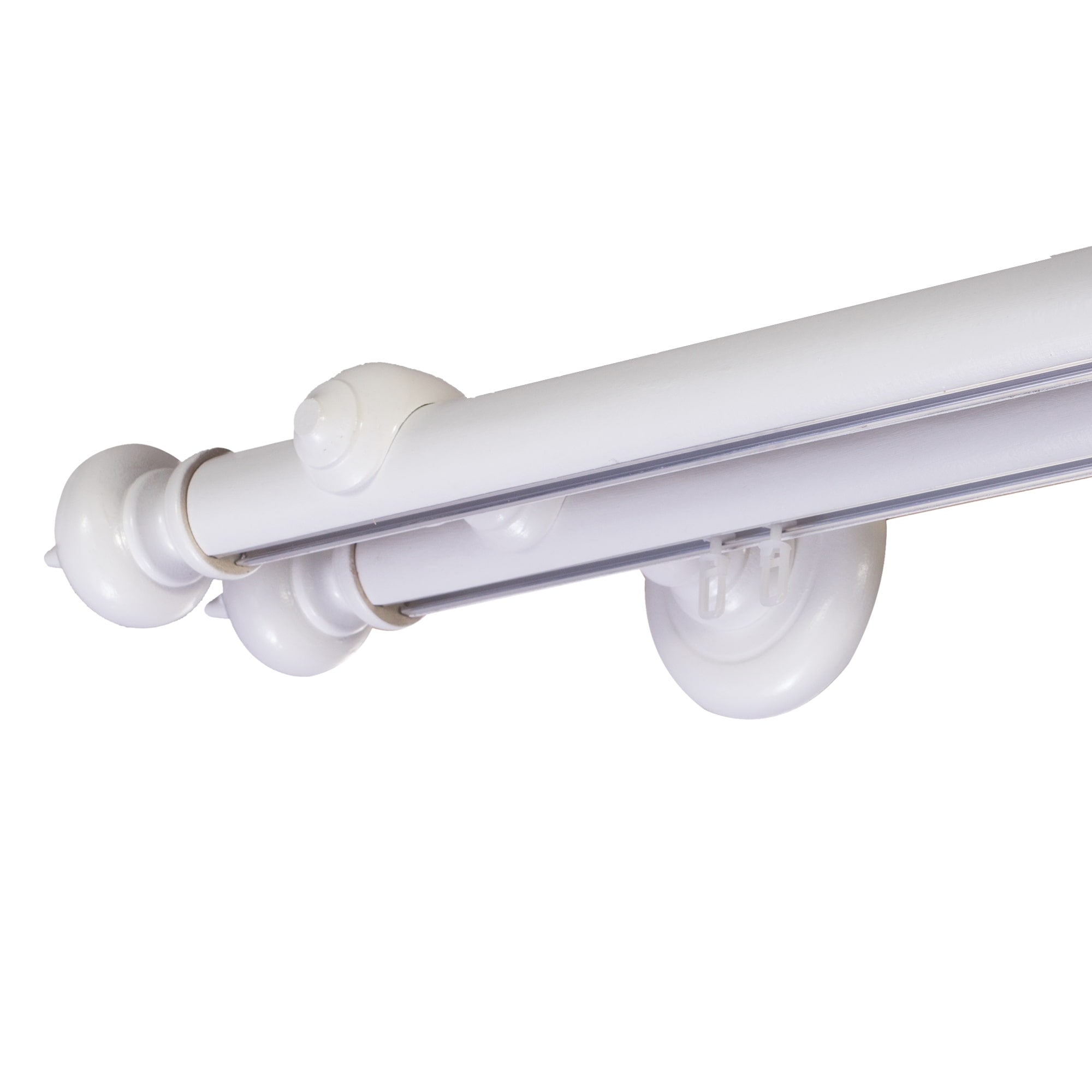 Saly Double 35 mm Wooden Curtain Rod with Aluminum Track