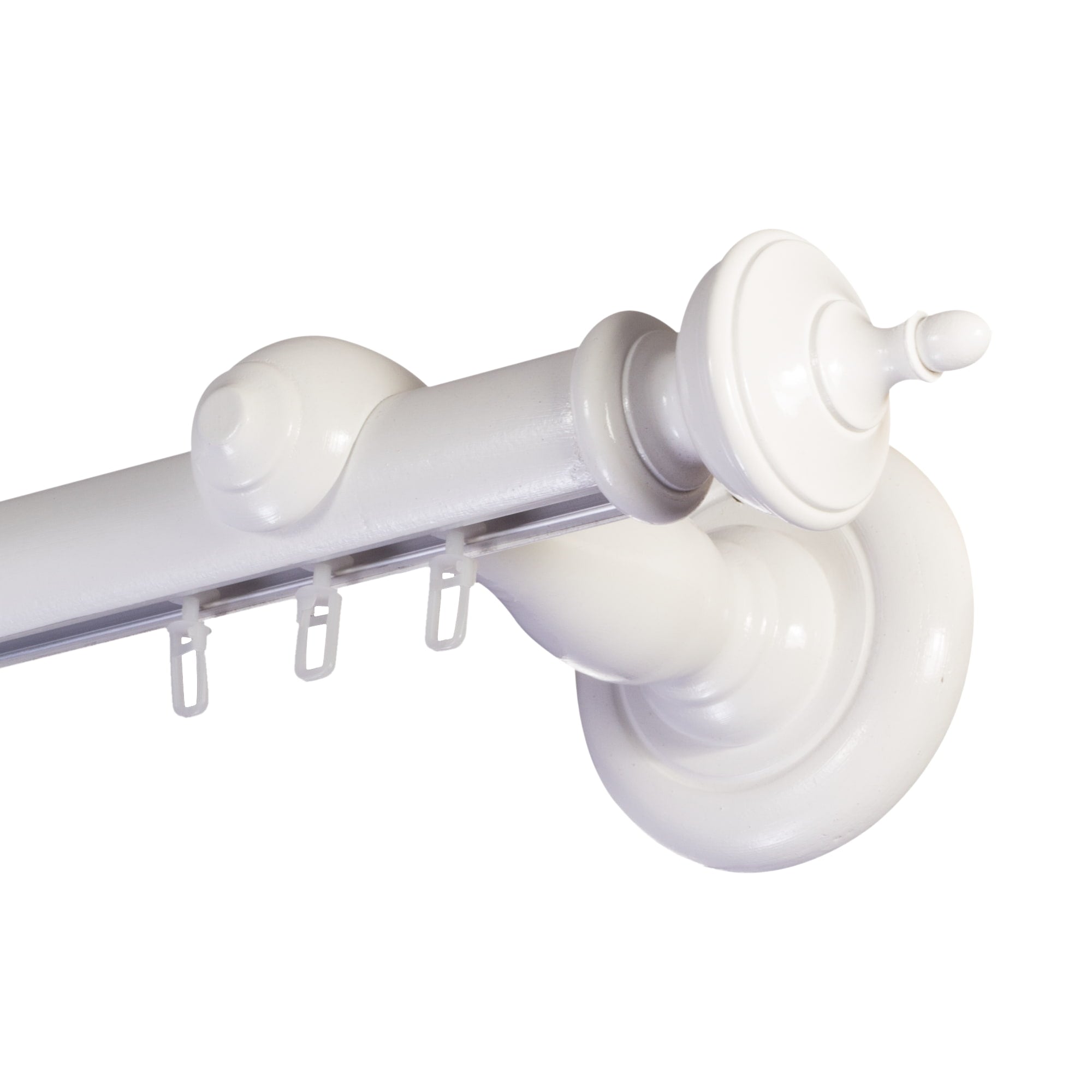 Saly Single 35 mm Wooden Curtain Rod with Aluminum Track