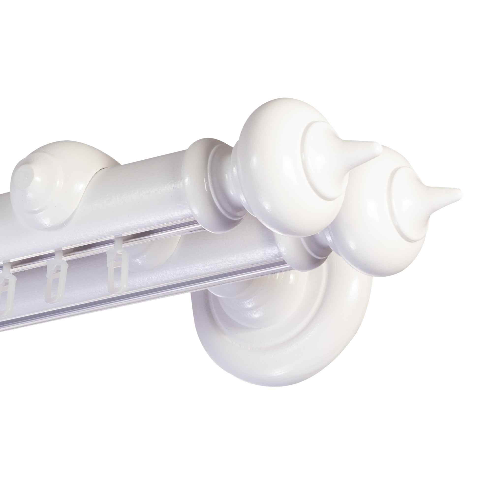 STELLA DOUBLE 35 MM WOODEN CURTAIN ROD WITH ALUMINUM TRACK