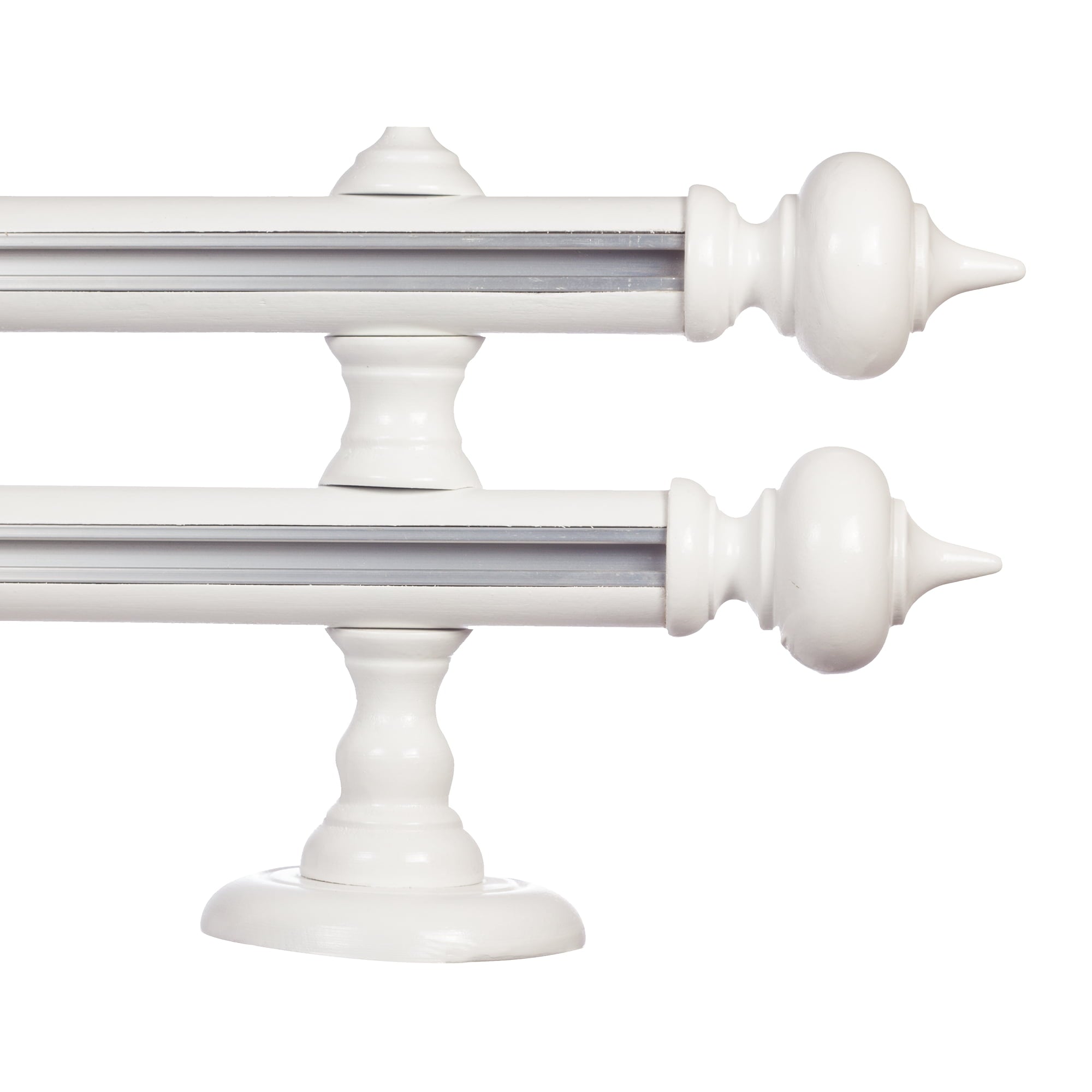 STELLA DOUBLE 35 MM WOODEN CURTAIN ROD WITH ALUMINUM TRACK