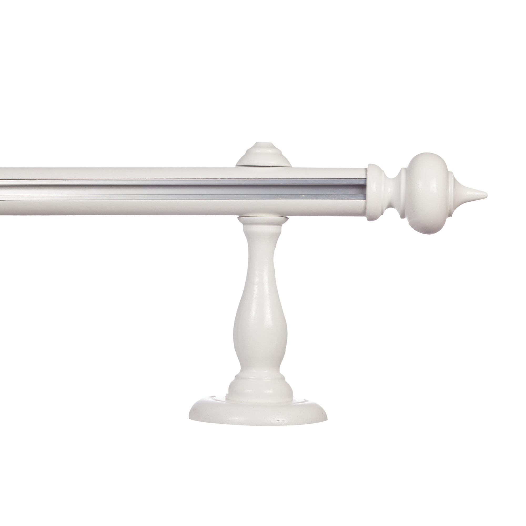 Stella Single 35 mm Wooden Curtain Rod with Aluminum Track