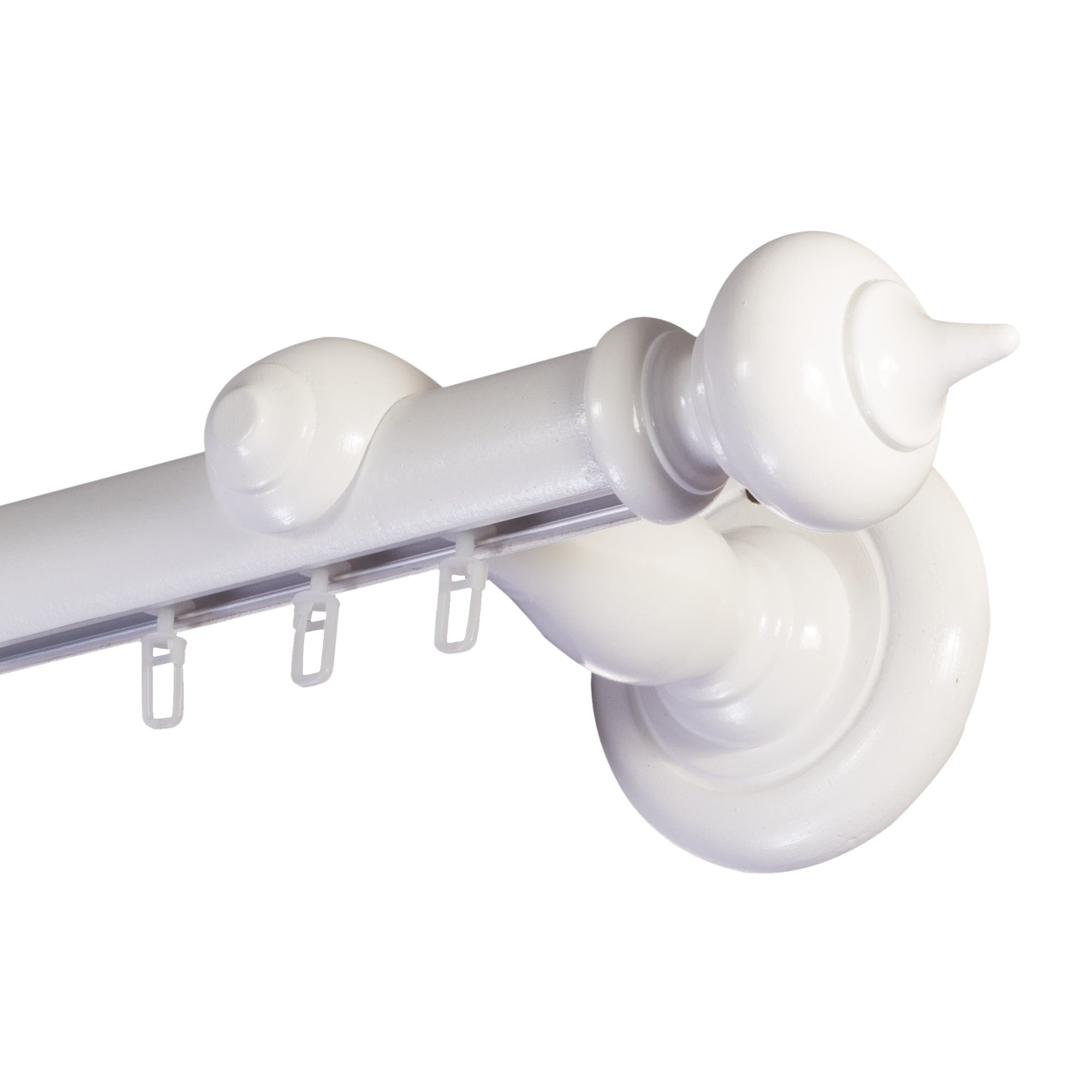 Stella Single 35 mm Wooden Curtain Rod with Aluminum Track