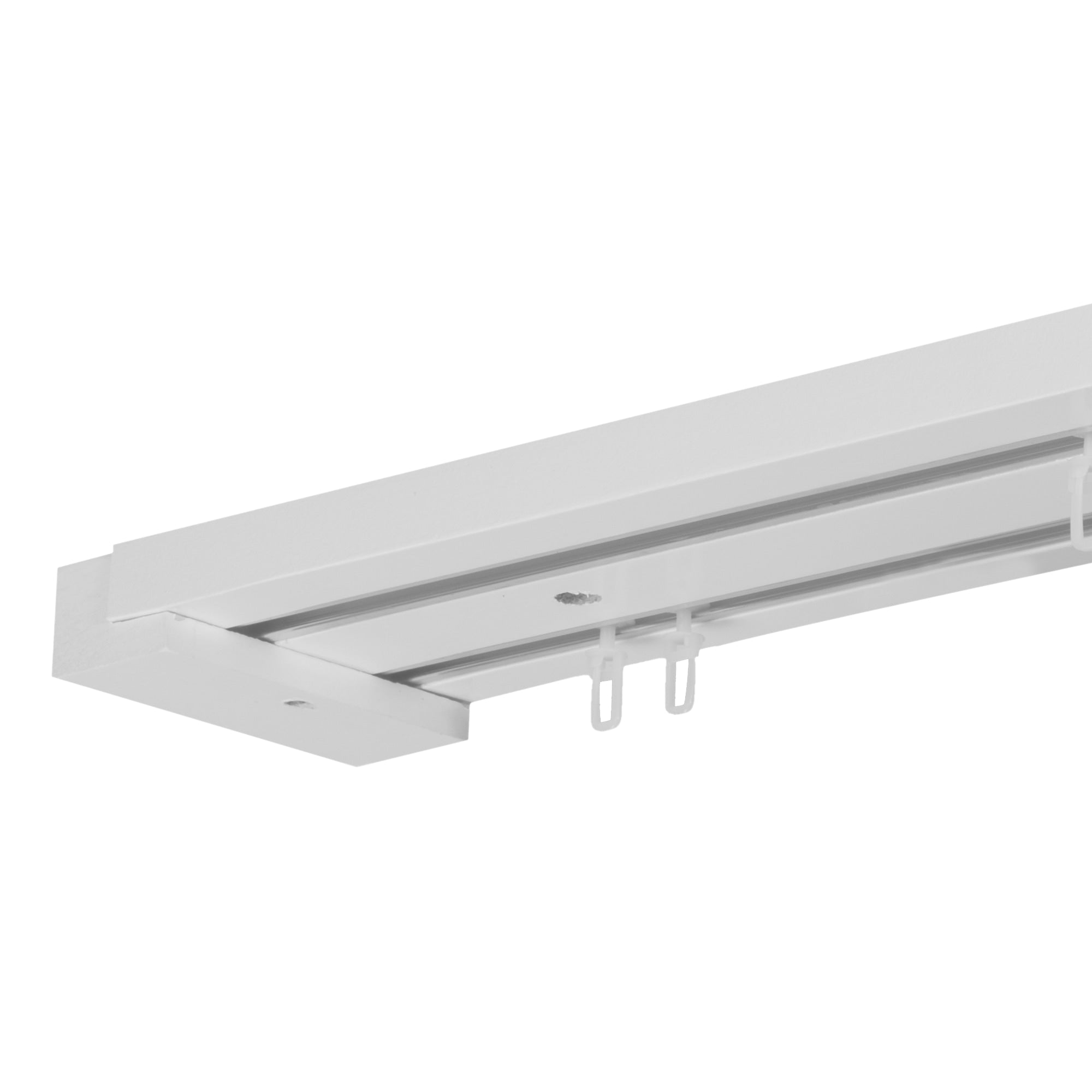 Curtain and drape track system Travetto Double made of wood