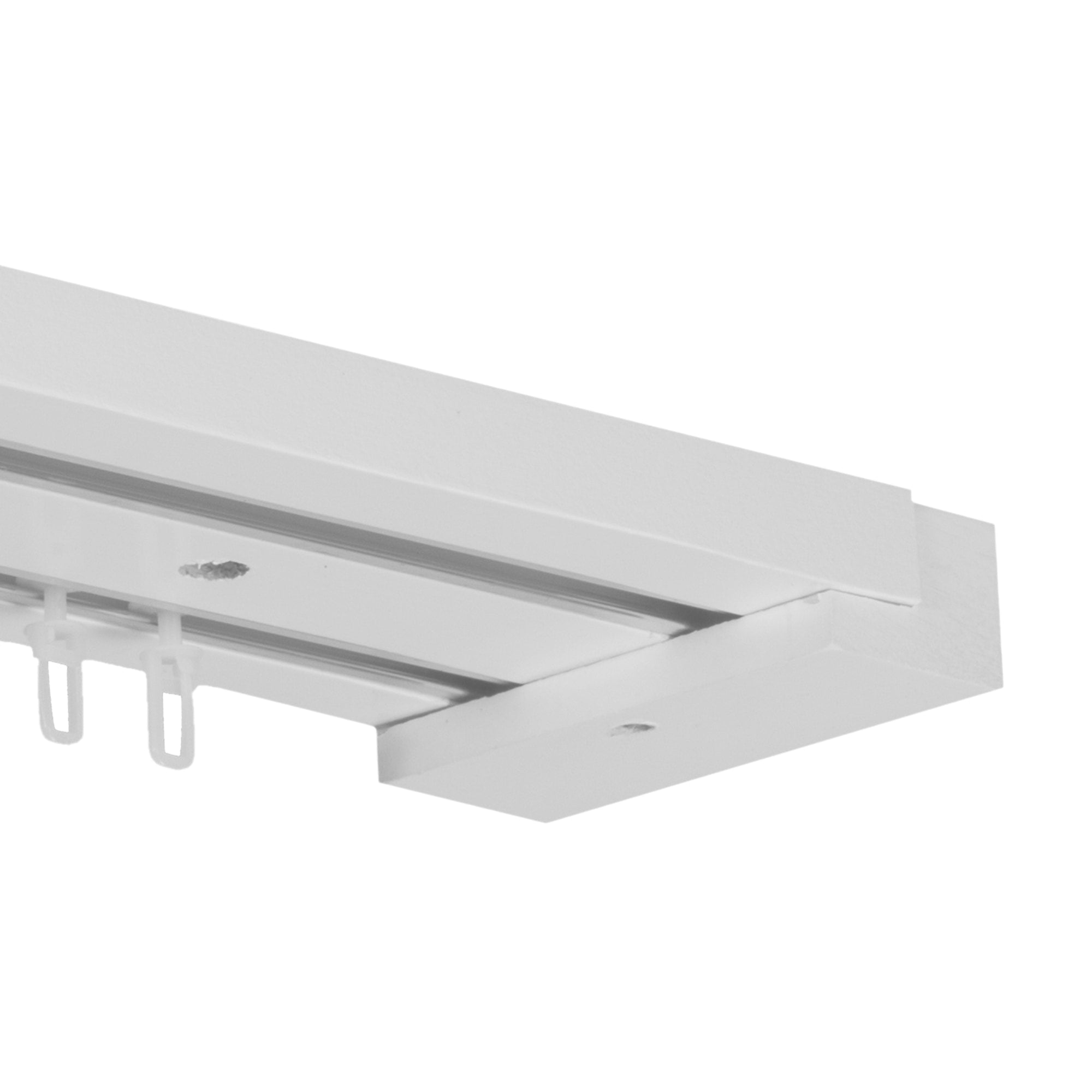 Curtain and drape track system Travetto Double made of wood