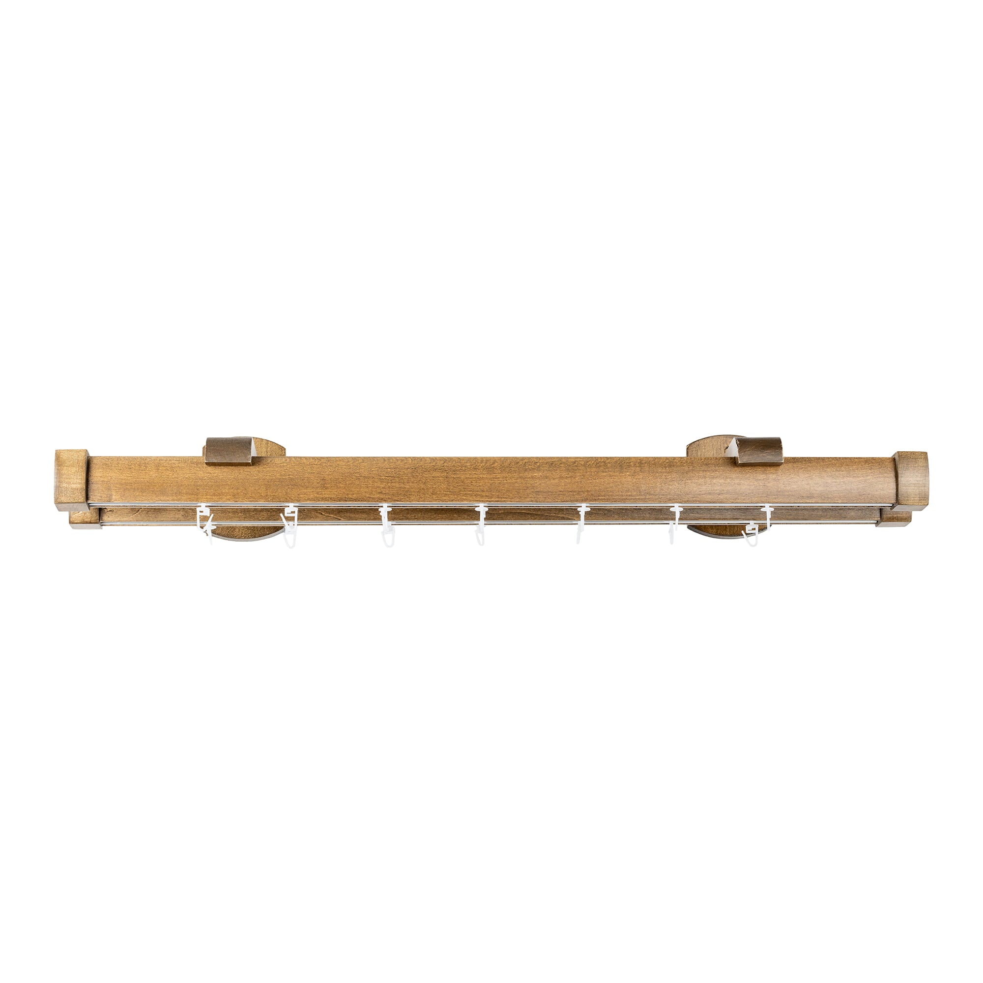 Domino Double Wooden Curtain Rod & Track System for Curtains and Drapes