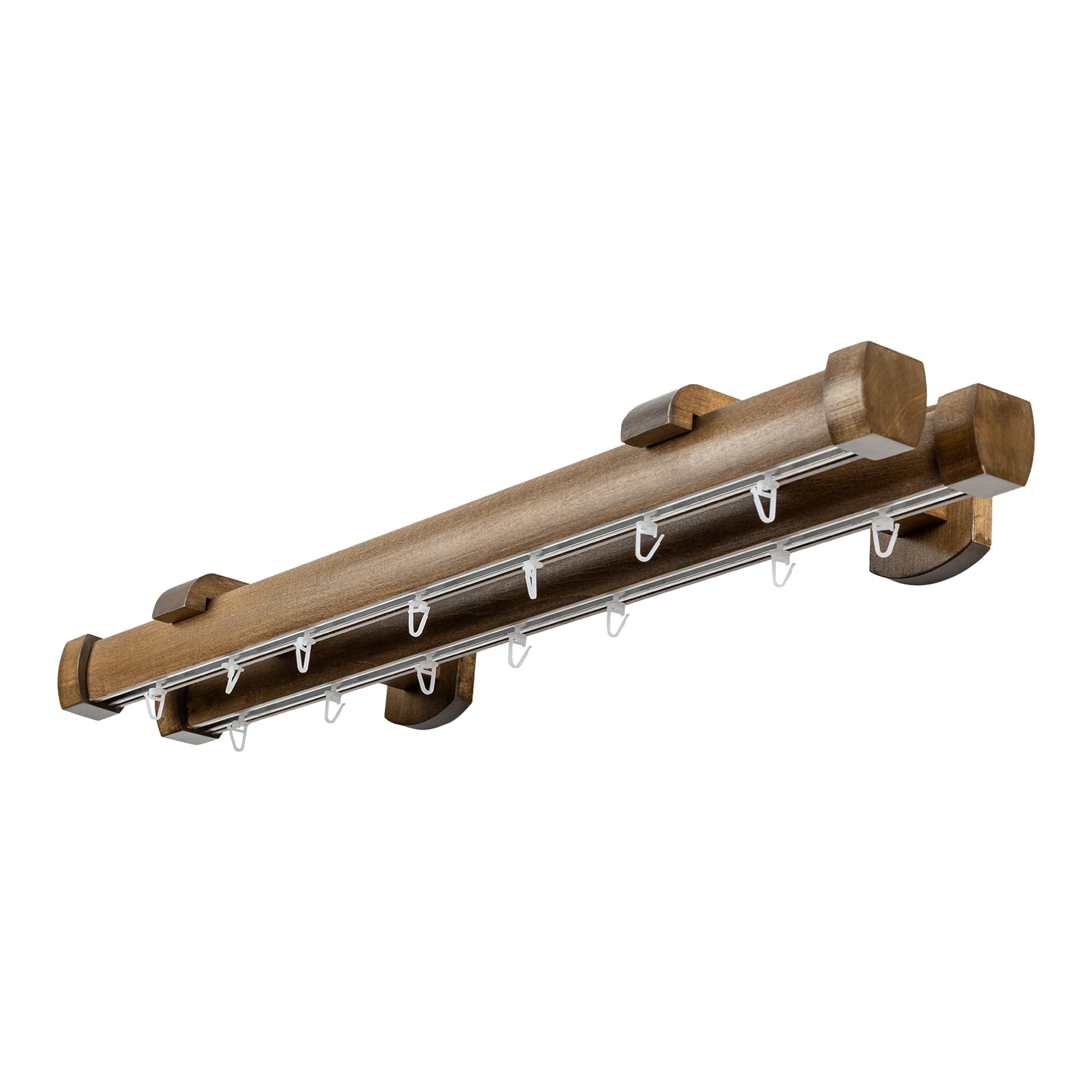 Domino Double Wooden Curtain Rod & Track System for Curtains and Drapes