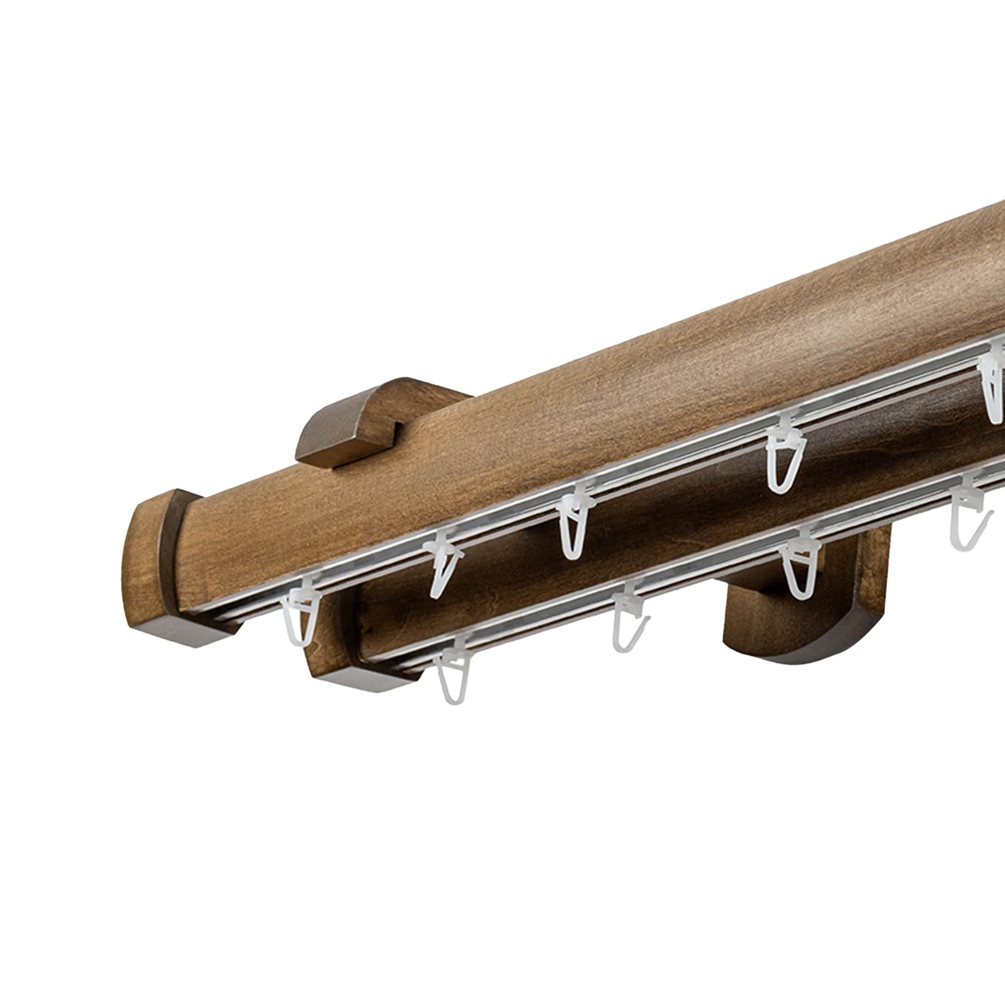 Domino Double Wooden Curtain Rod & Track System for Curtains and Drapes