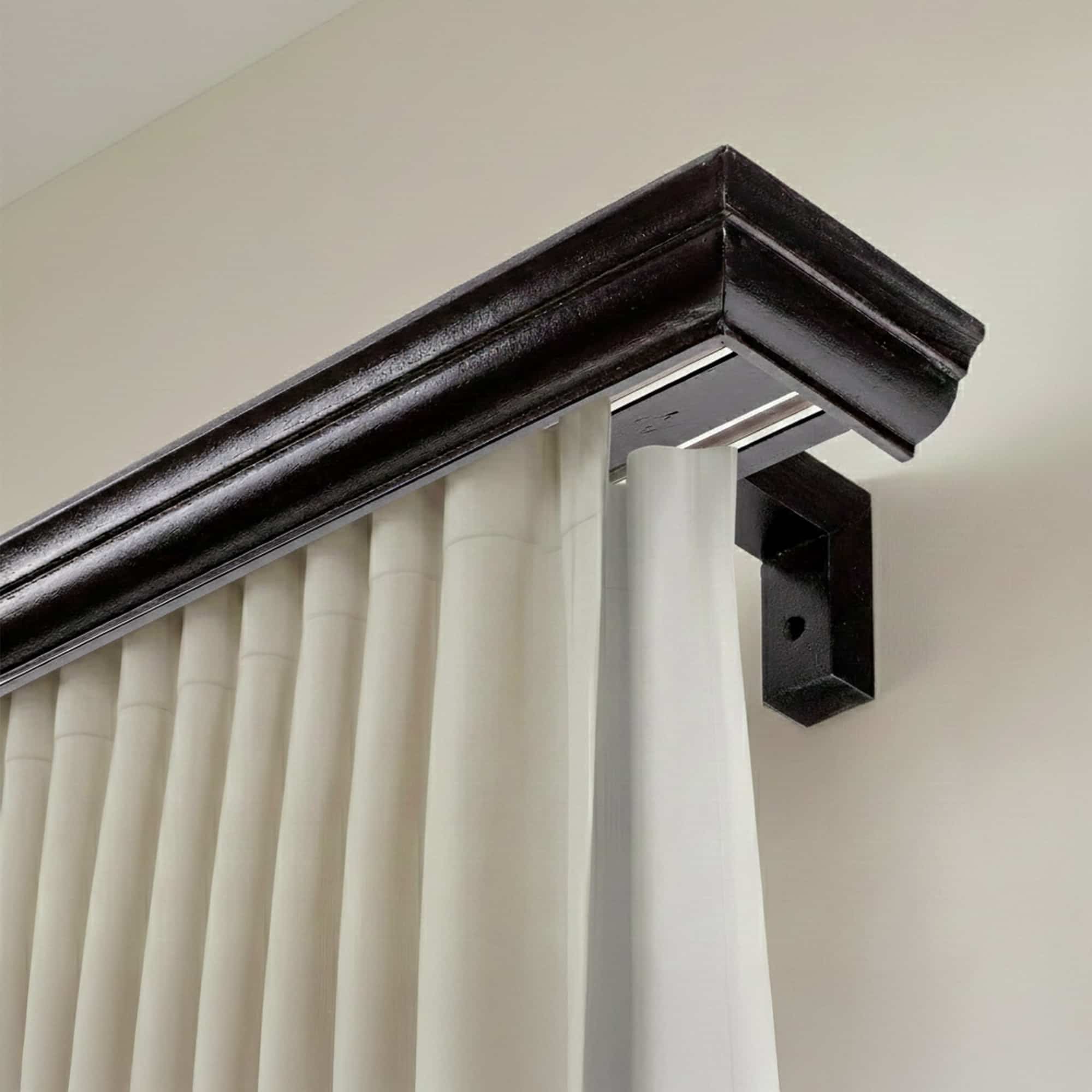 Filip Wooden Curtain Track System with Decorative Valance