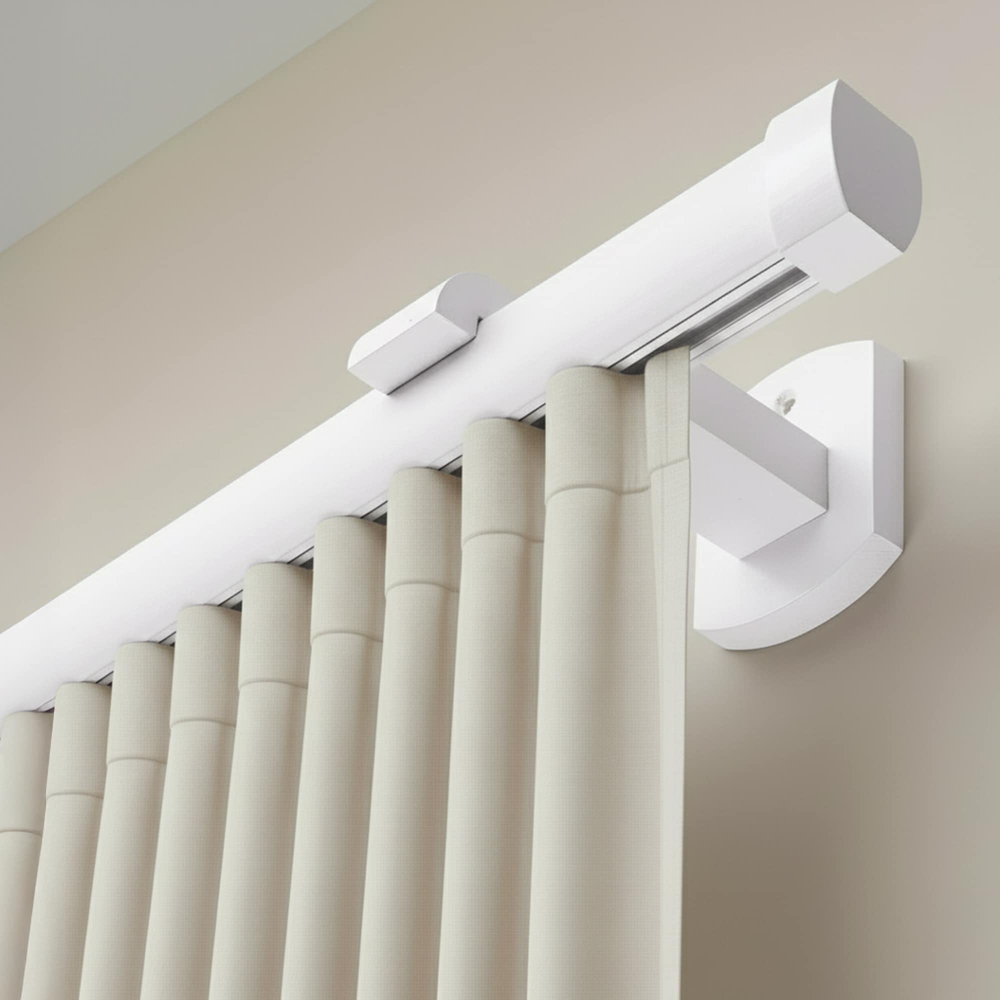 Domino Single Wooden Curtain Rod