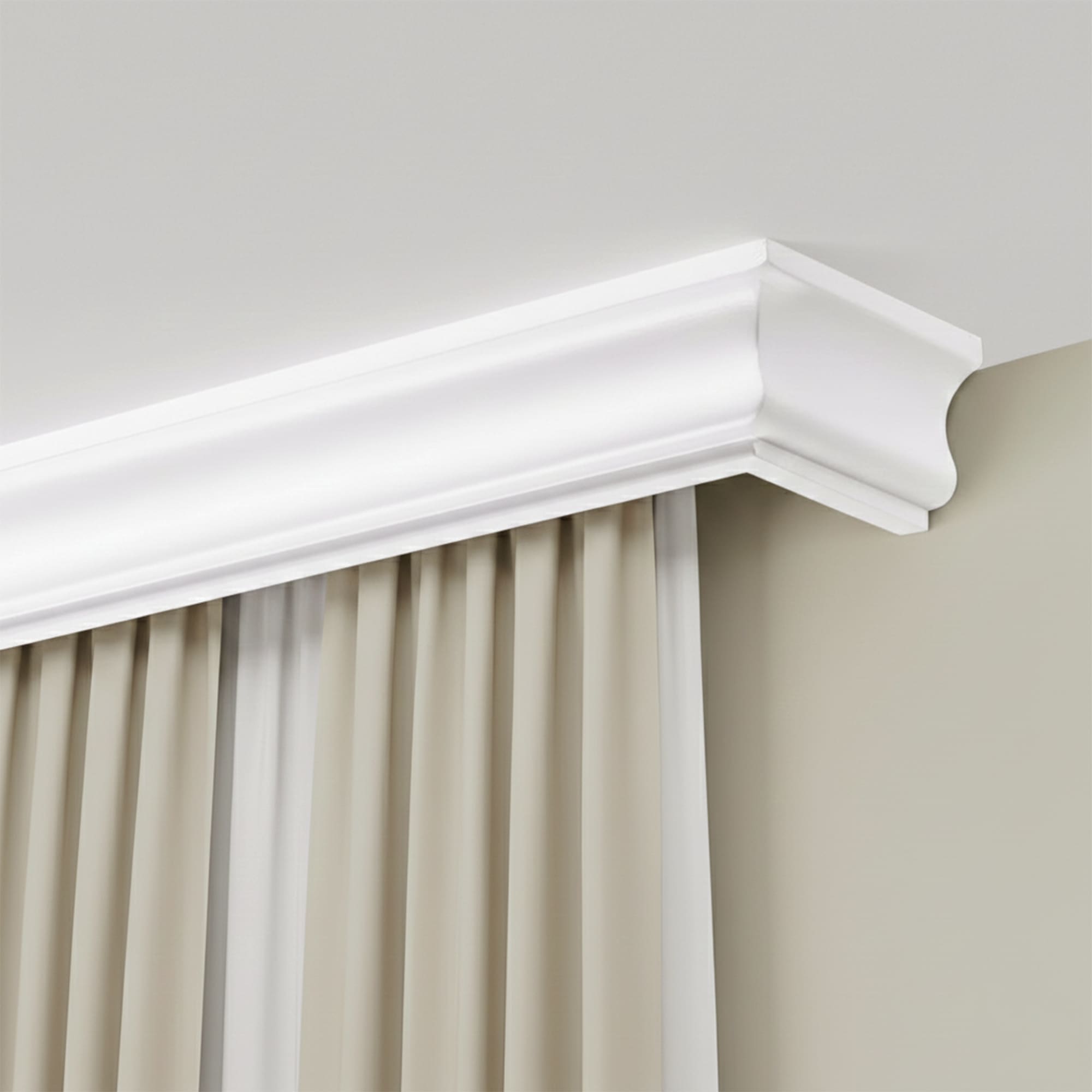 Athena Wooden Curtain Track System with Decorative Valance