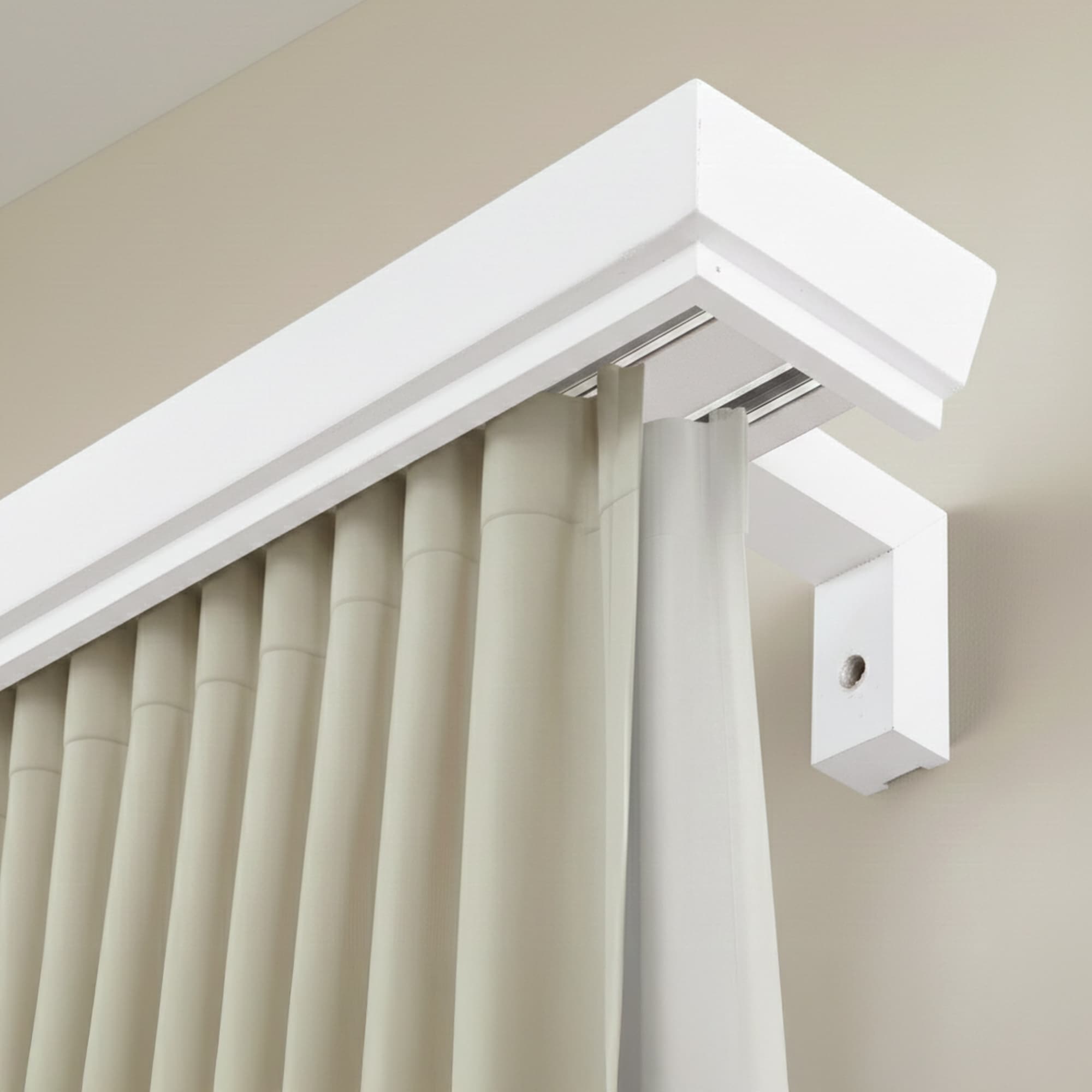 Conic Wooden Curtain Track System with Decorative Valance