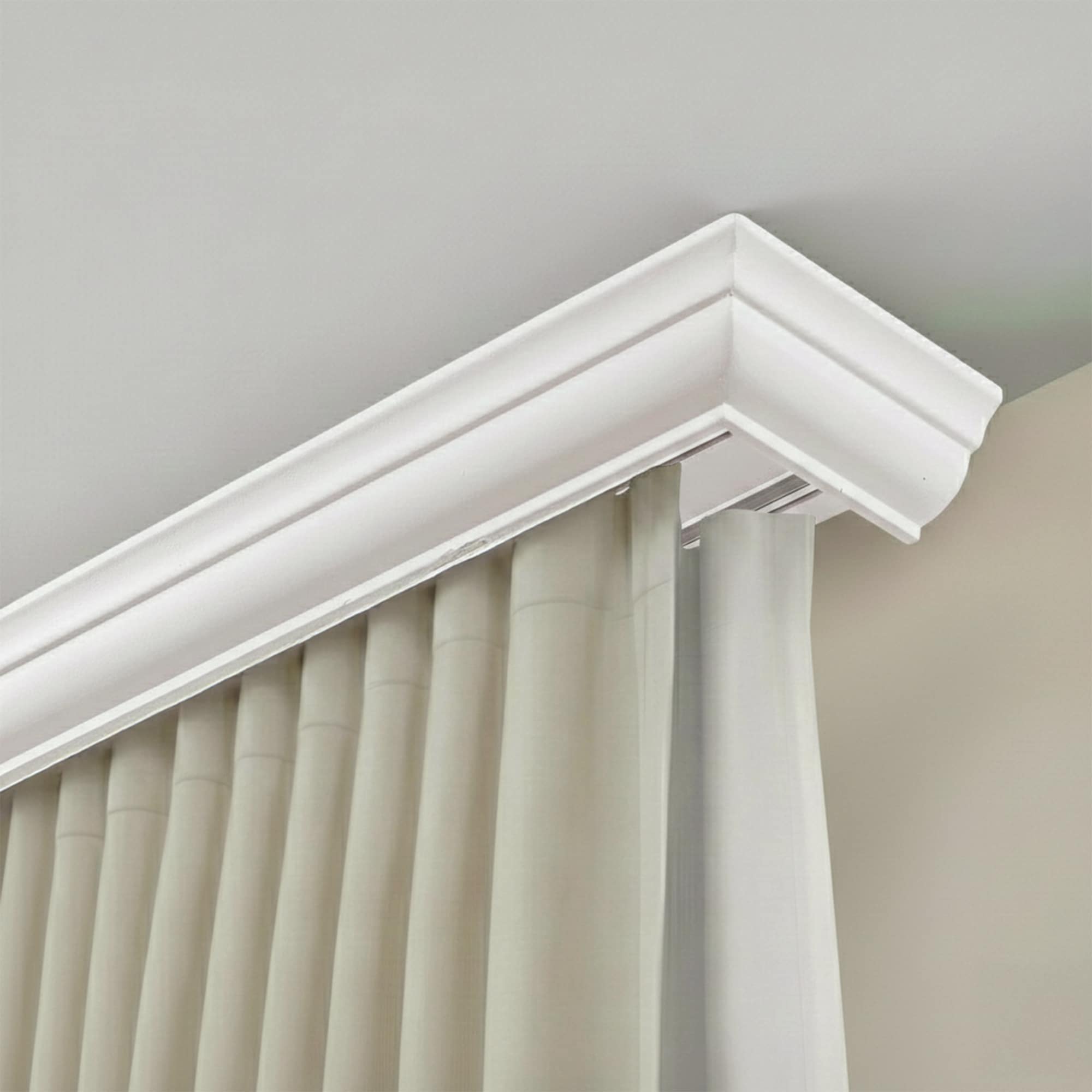 Filip Wooden Curtain Track System with Decorative Valance