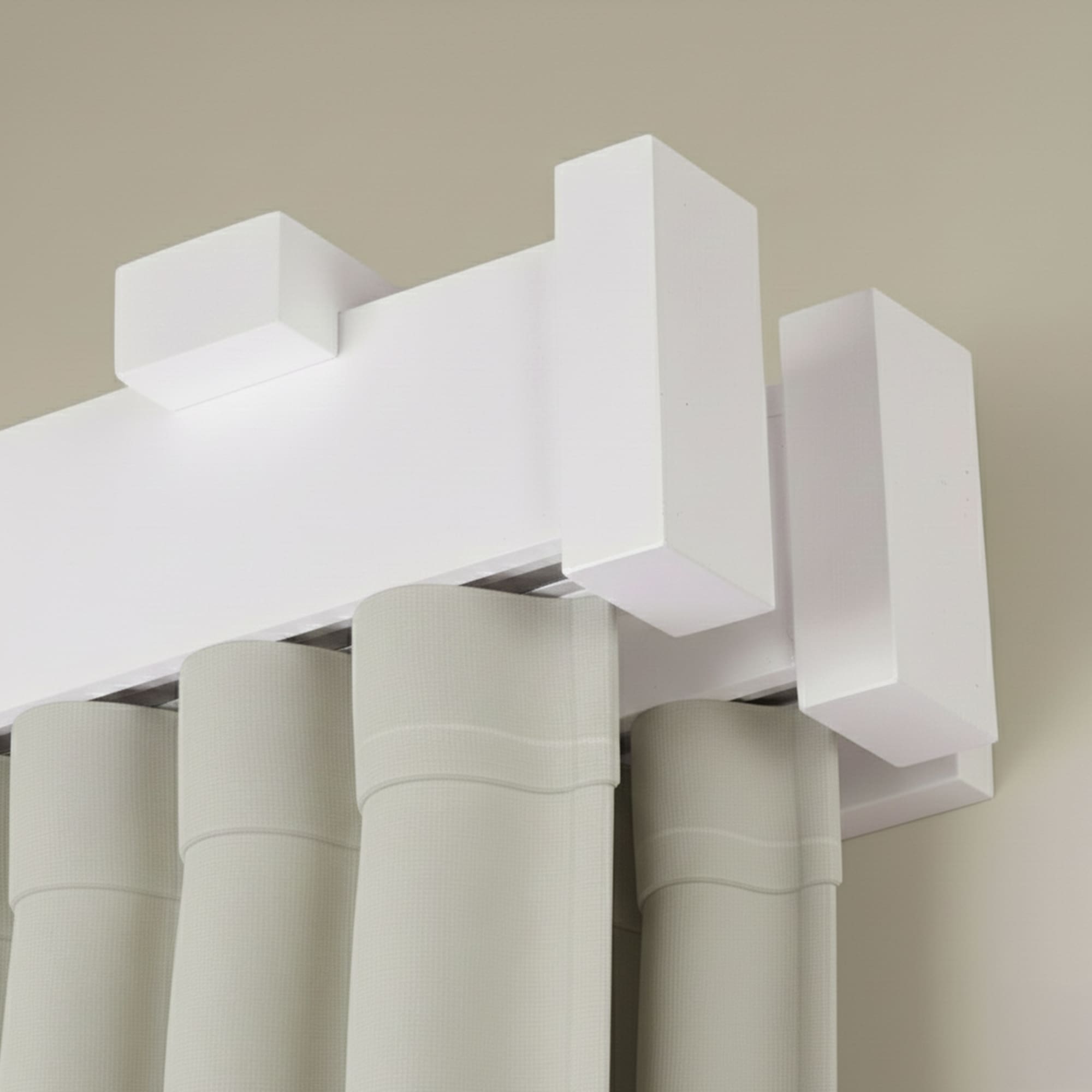 Dalia Double Wooden Curtain Rod with Aluminum Track