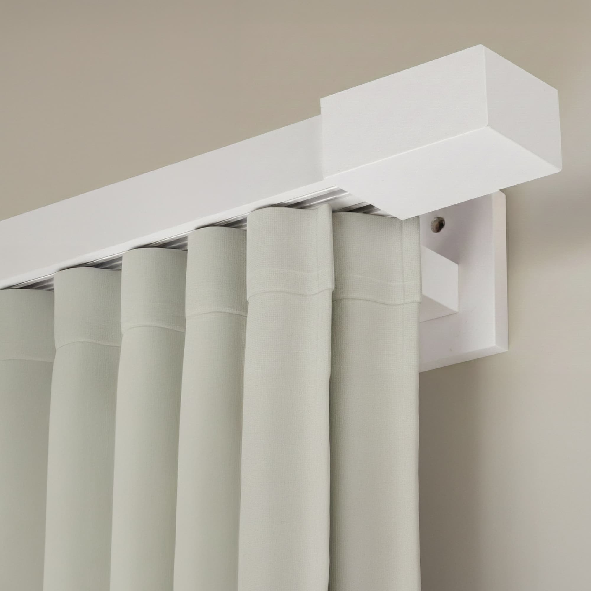 Roma Double Wooden Curtain Rod & Track System for Curtains and Drapes