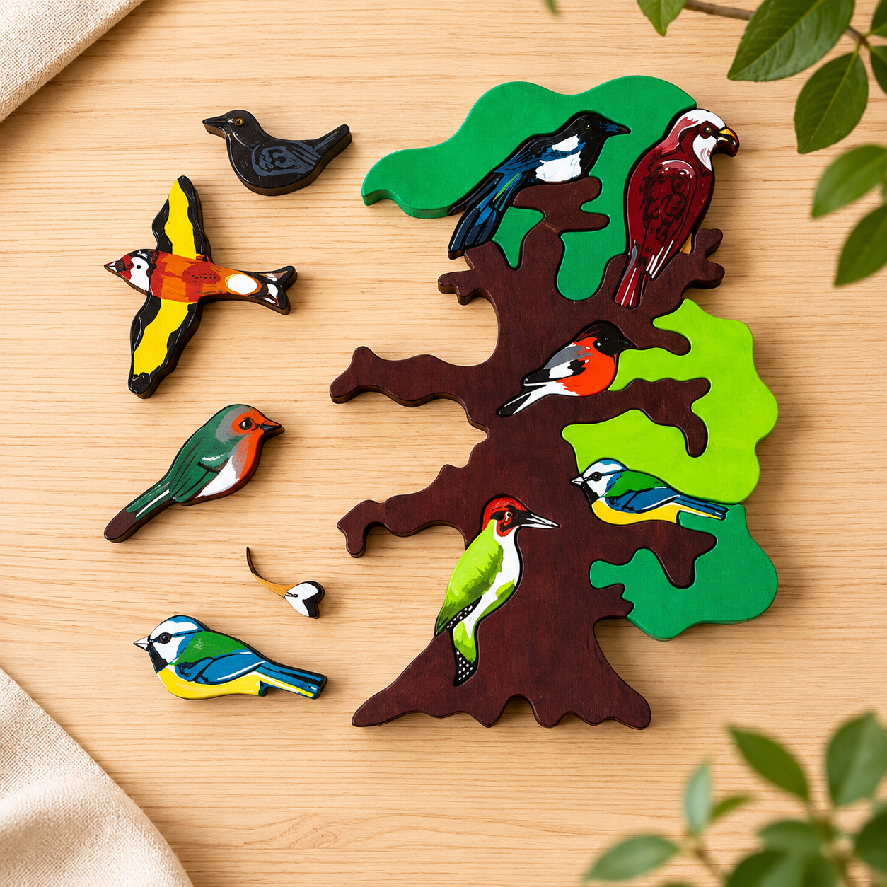 European Birds Wooden Puzzle