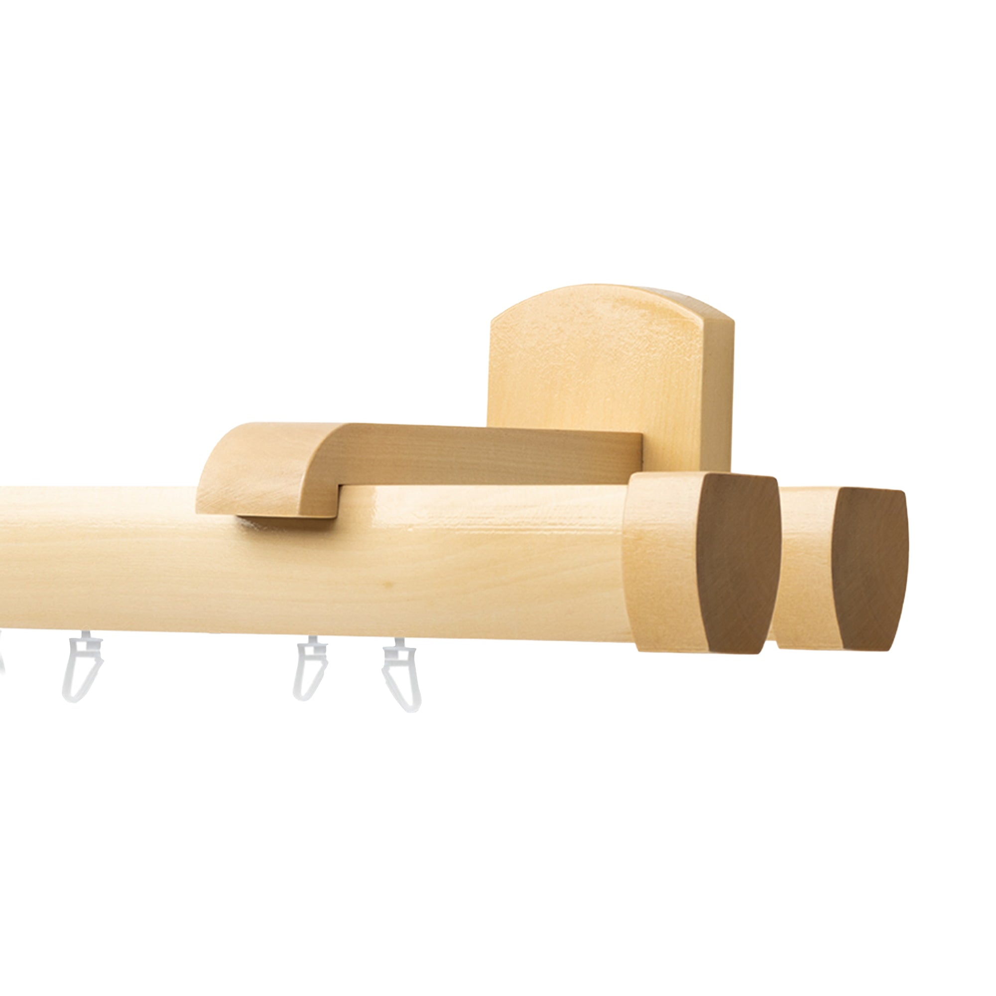Domino Double Wooden Curtain Rod & Track System for Curtains and Drapes
