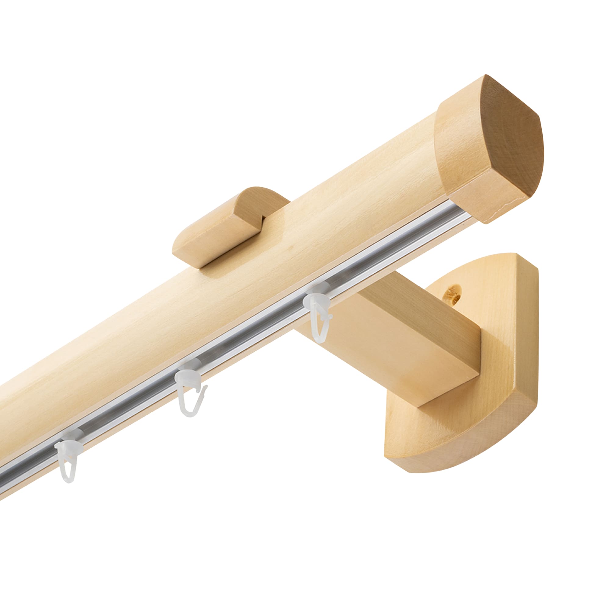 Domino Single Wooden Curtain Rod