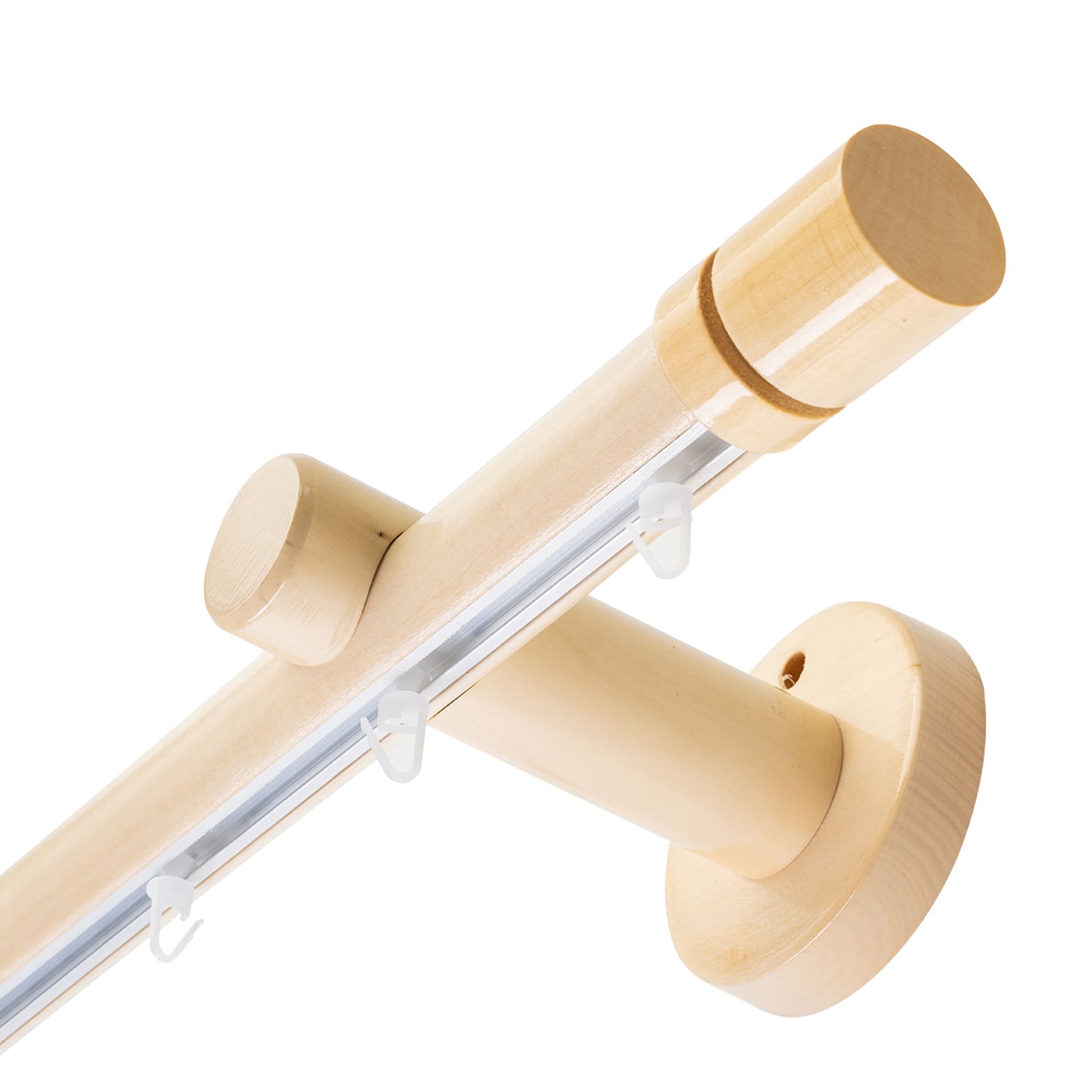Cilindru Single 35 mm Wooden Curtain Rod & Aluminum Track System