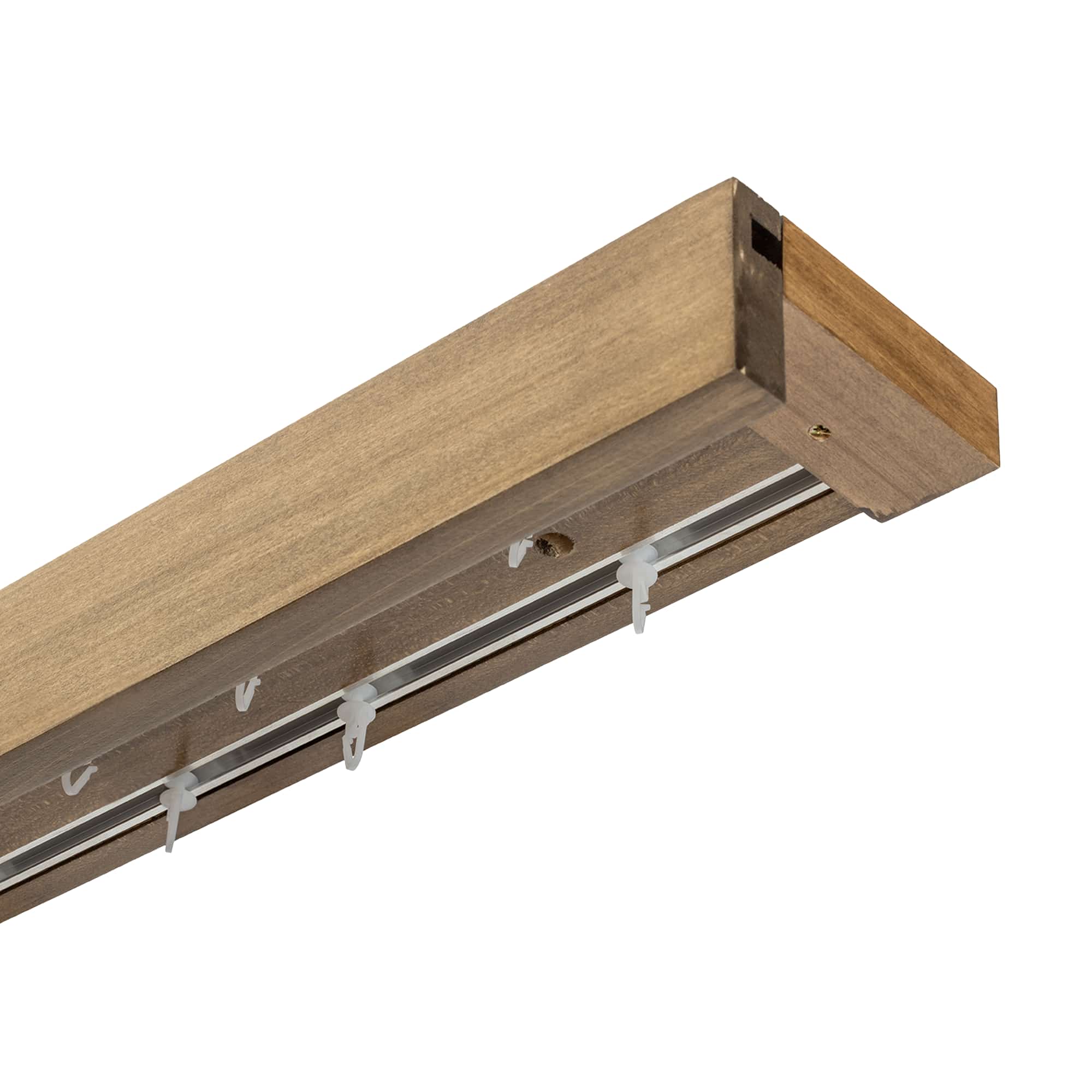 Travetto Double Curtain Track System with Wooden Decorative Valance