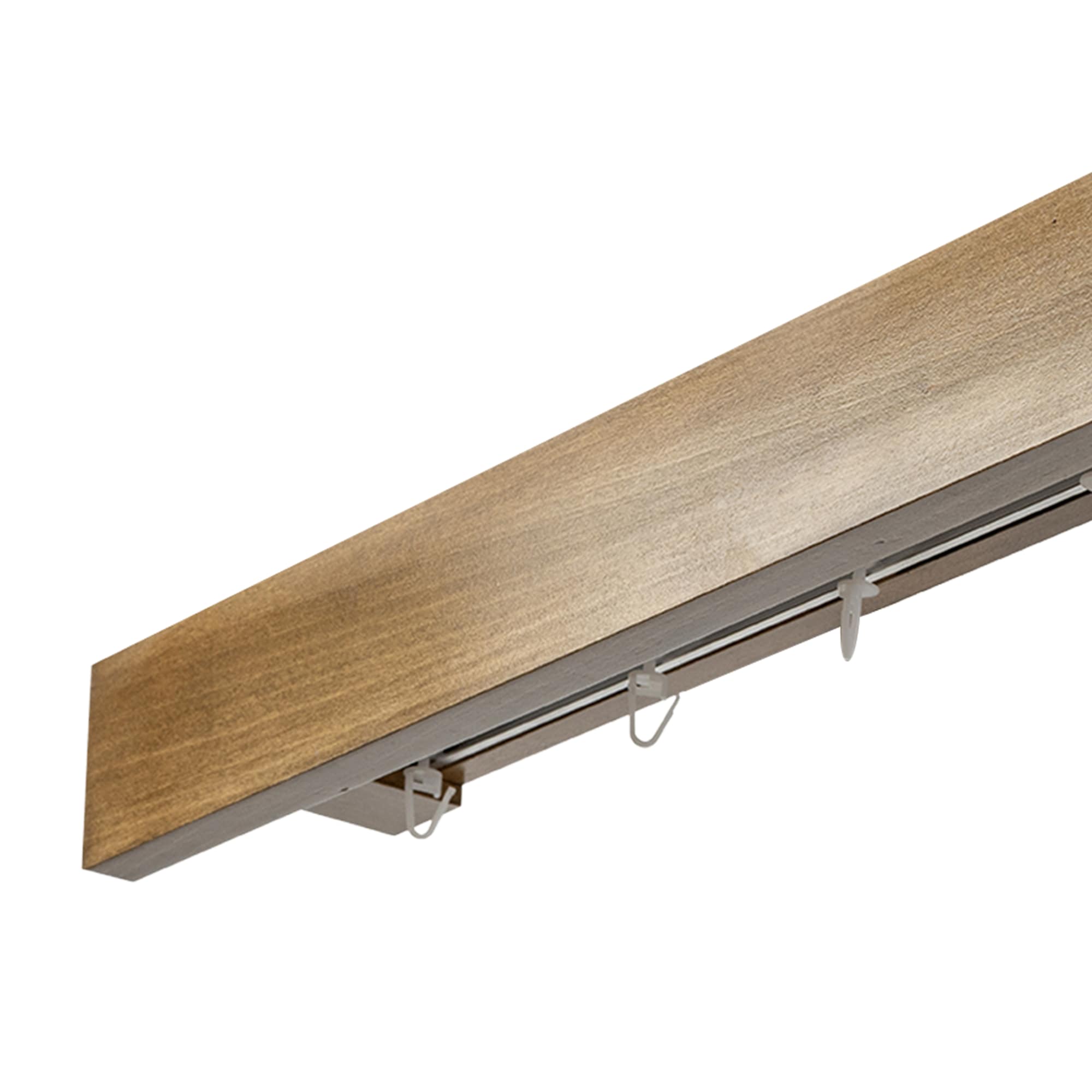 Travetto Double Curtain Track System with Wooden Decorative Valance