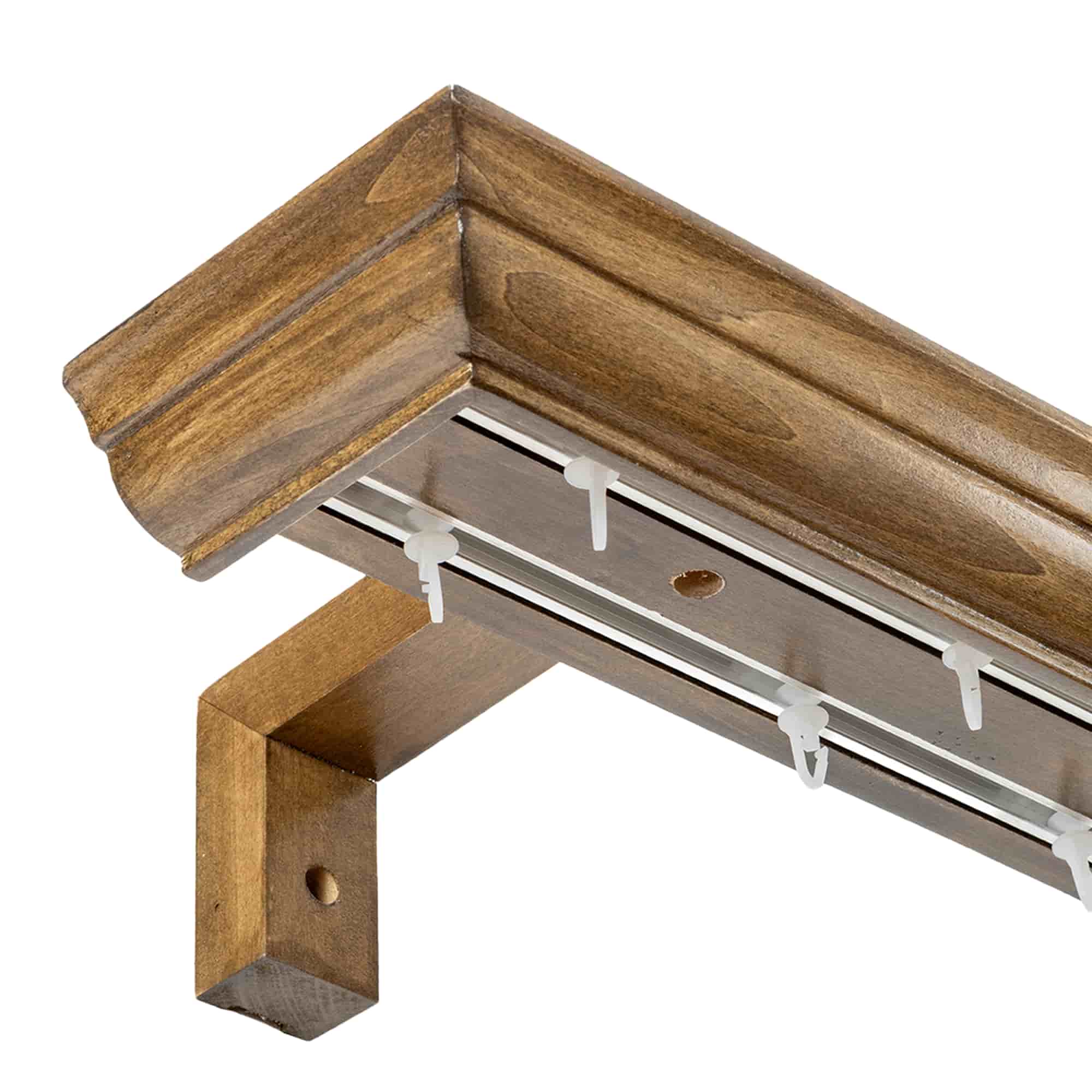 Filip Wooden Curtain Track System with Decorative Valance
