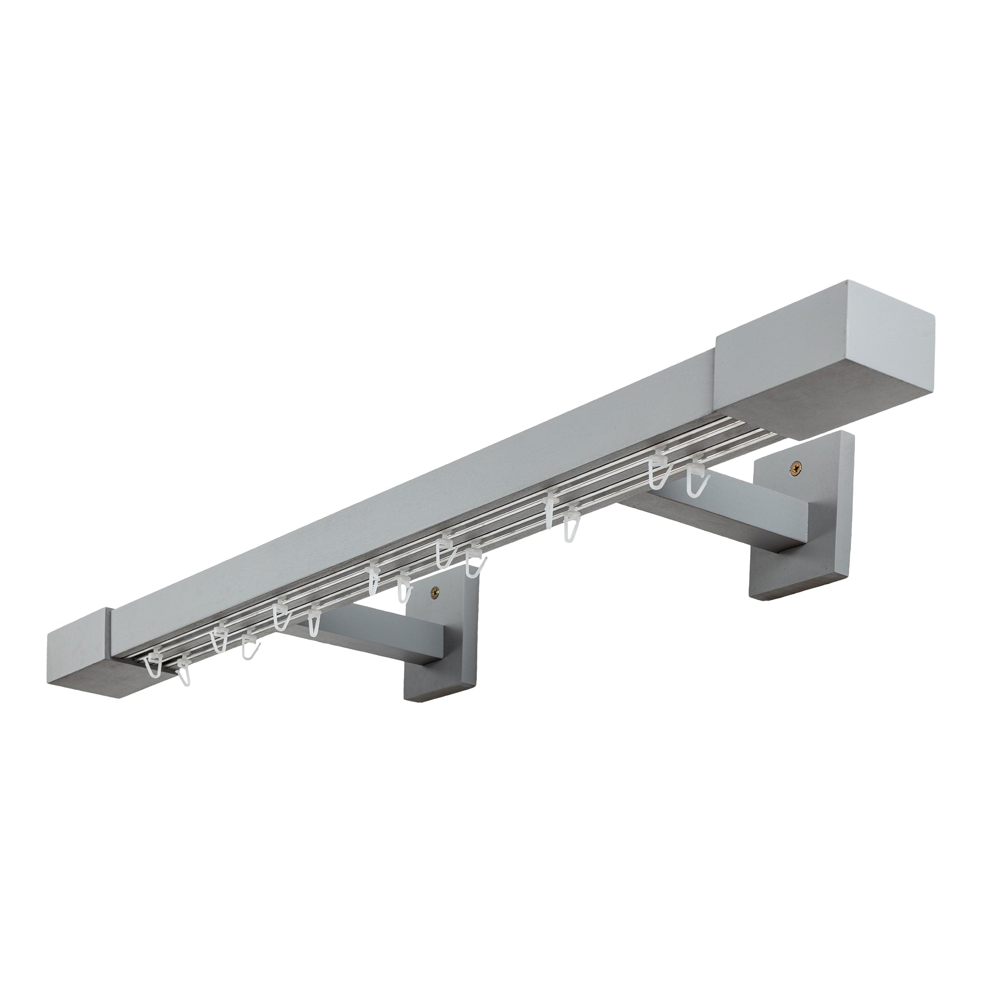 Roma Double Wooden Curtain Rod & Track System for Curtains and Drapes