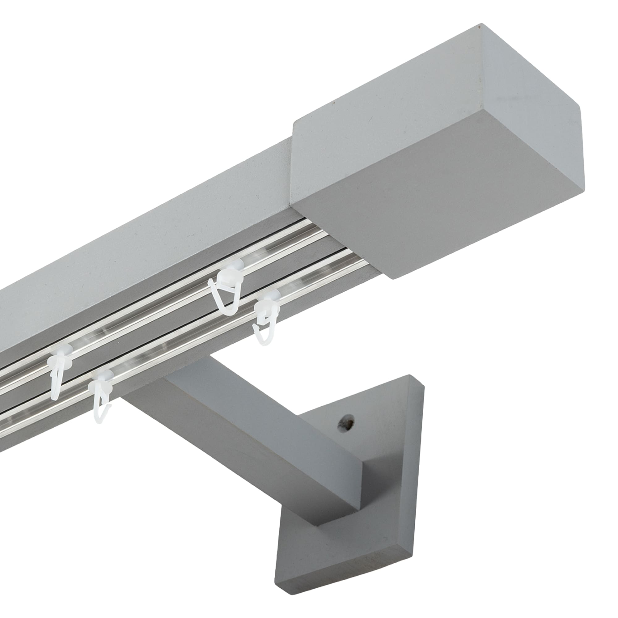 Roma Double Wooden Curtain Rod & Track System for Curtains and Drapes