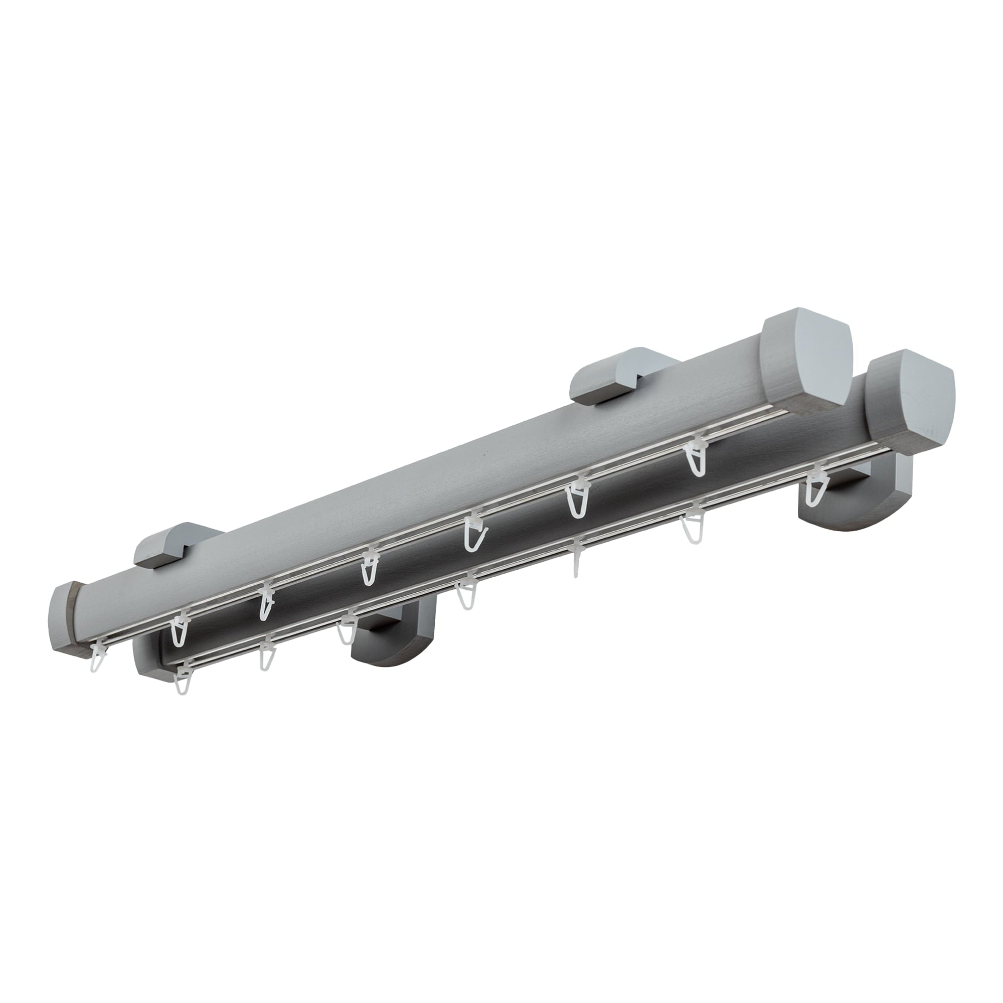 Domino Double Wooden Curtain Rod & Track System for Curtains and Drapes