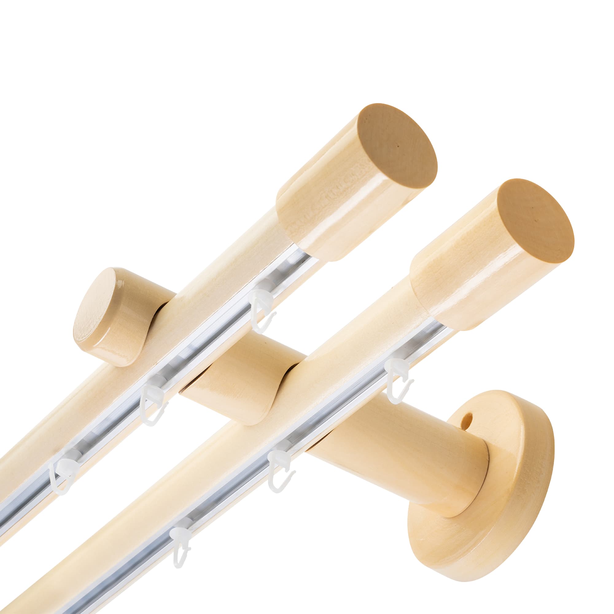 Luna Double 35 mm Wooden Curtain Rod & Track System