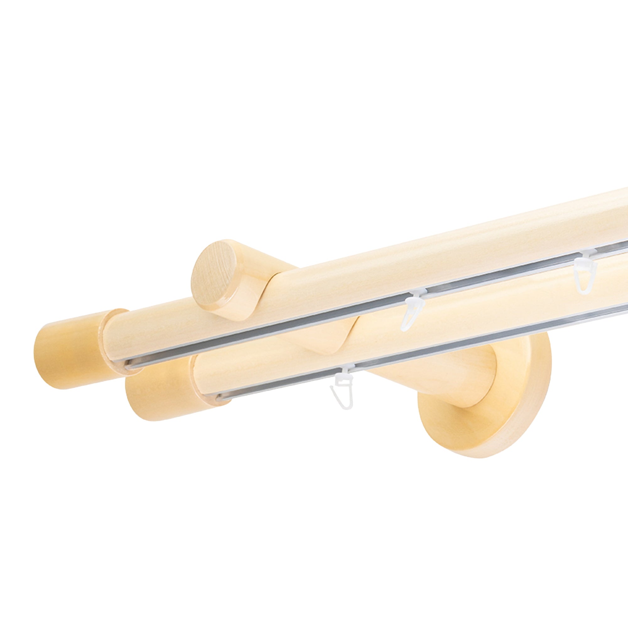 Luna Double 35 mm Wooden Curtain Rod & Track System