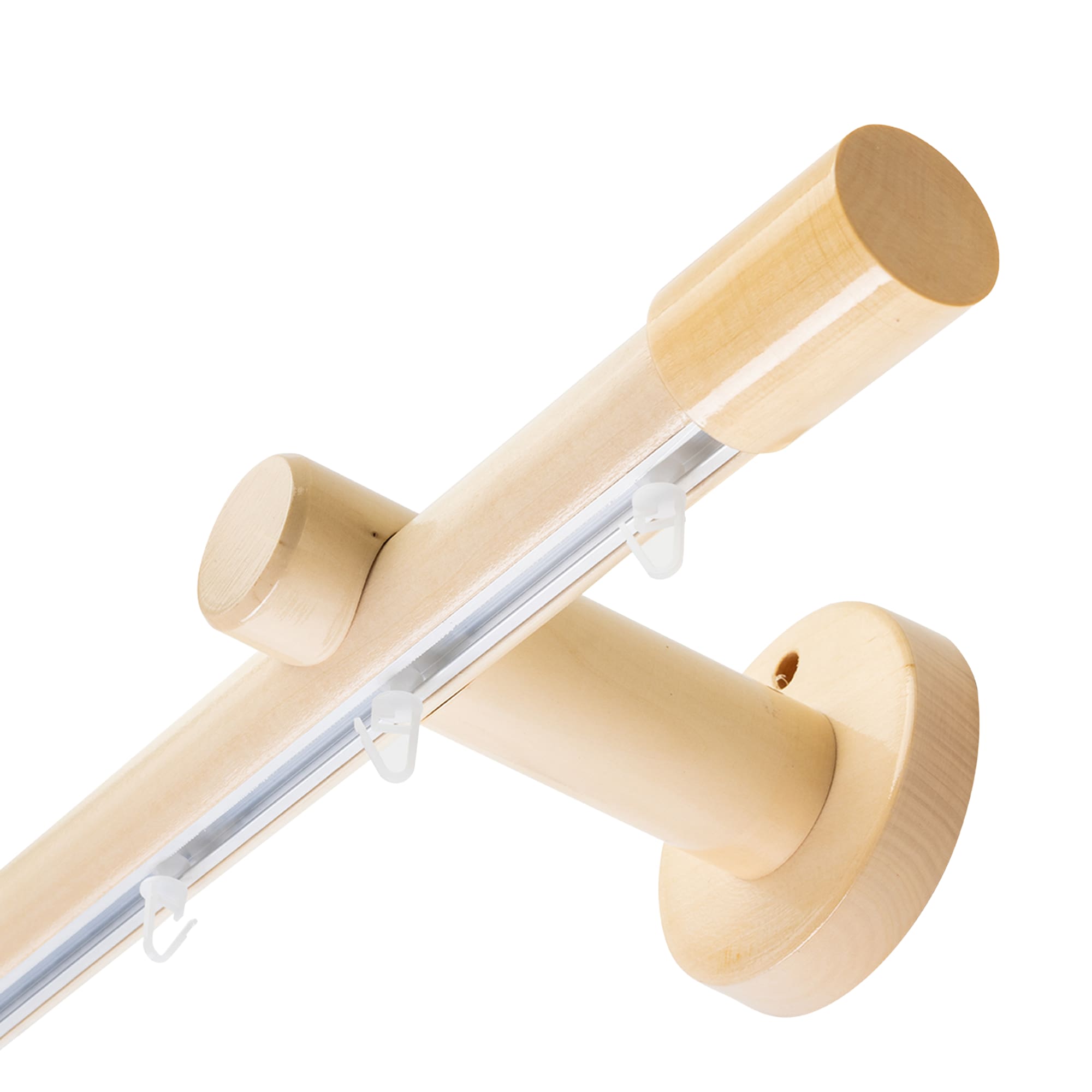 Luna Single 35 mm Wooden Curtain Rod & Track System