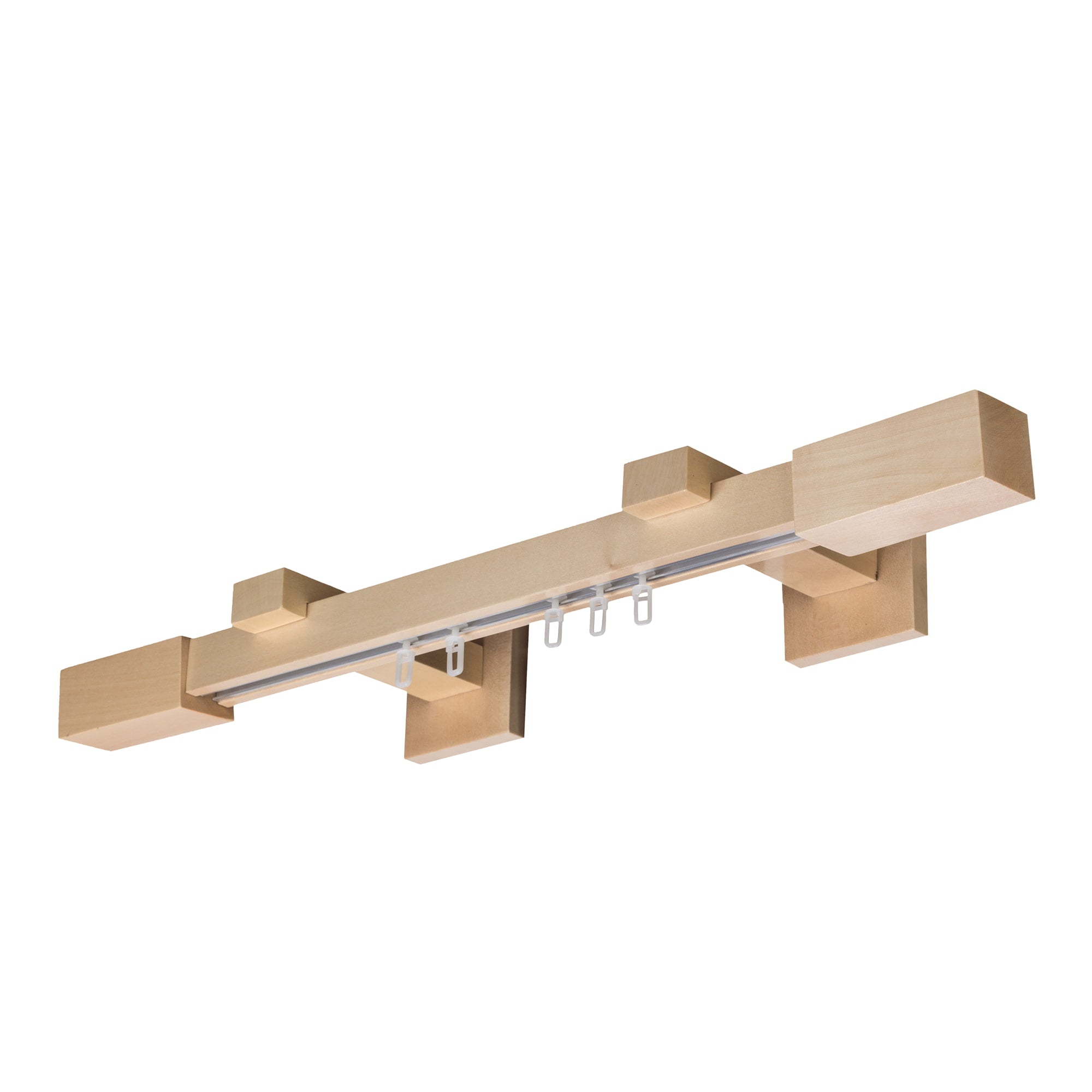 Praga Wooden Curtain Rod with Aluminum Track