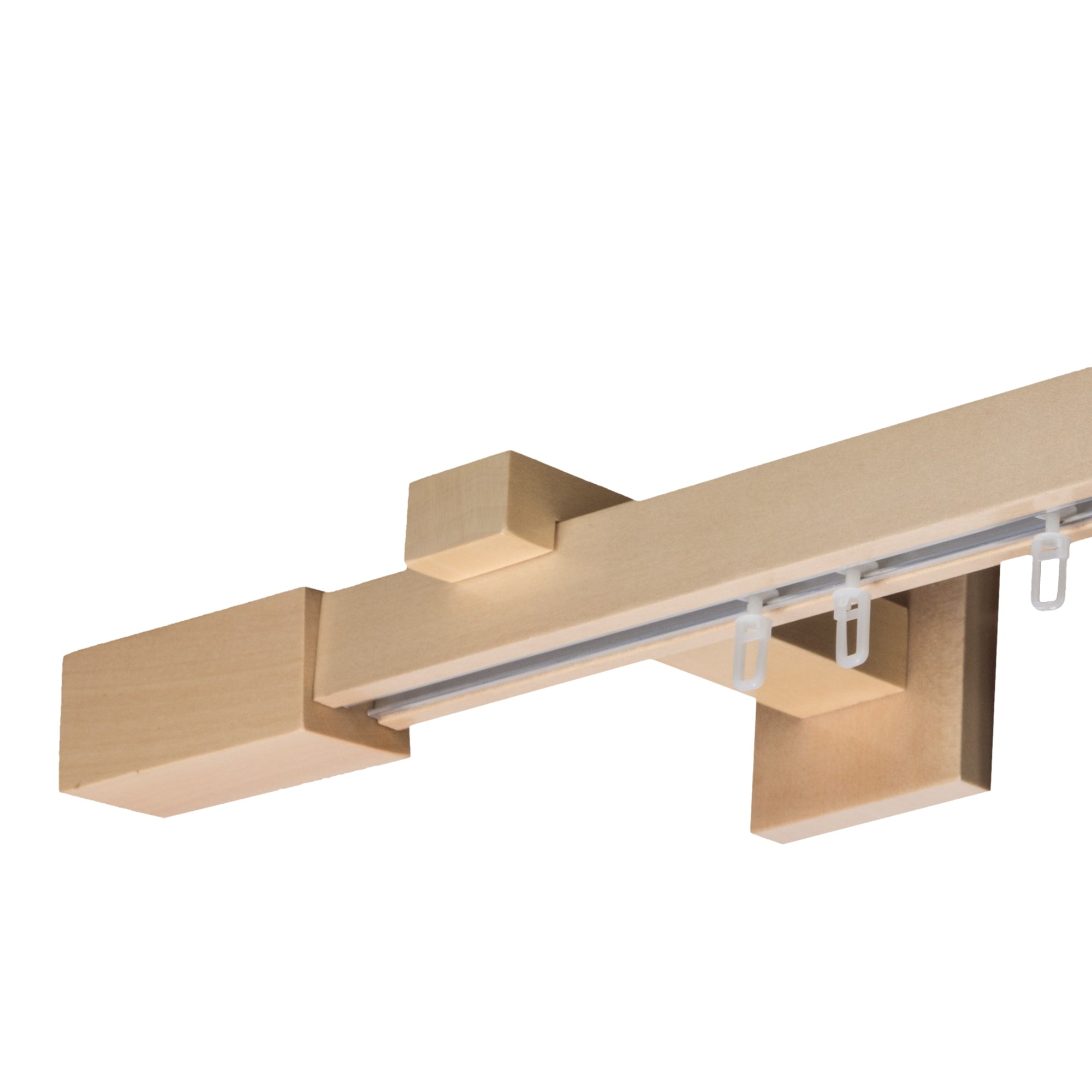 Praga Wooden Curtain Rod with Aluminum Track