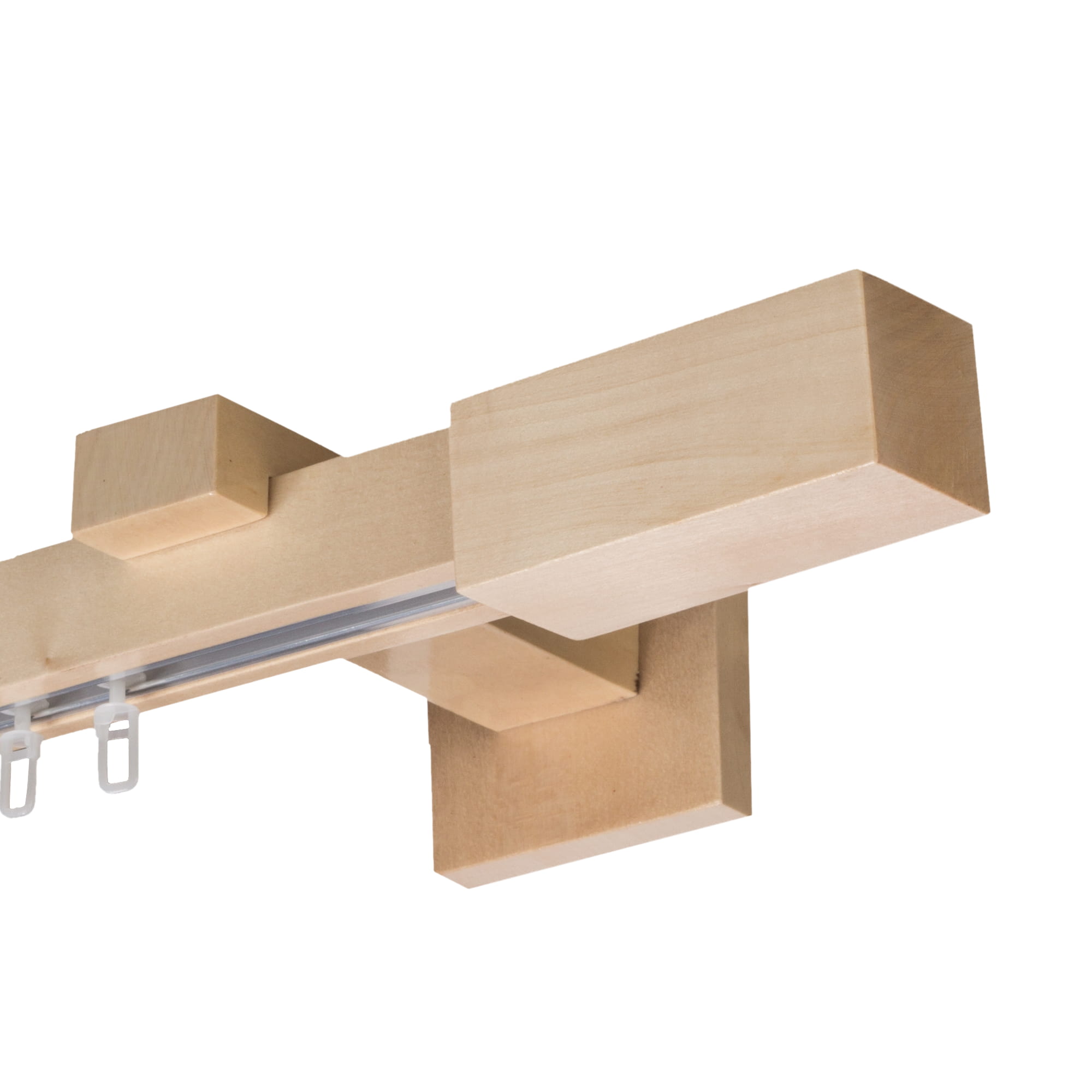 Praga Wooden Curtain Rod with Aluminum Track