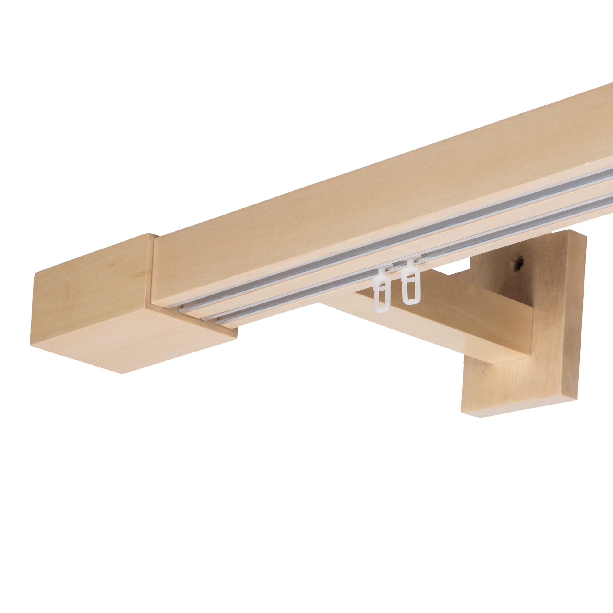 Roma Double Wooden Curtain Rod & Track System for Curtains and Drapes