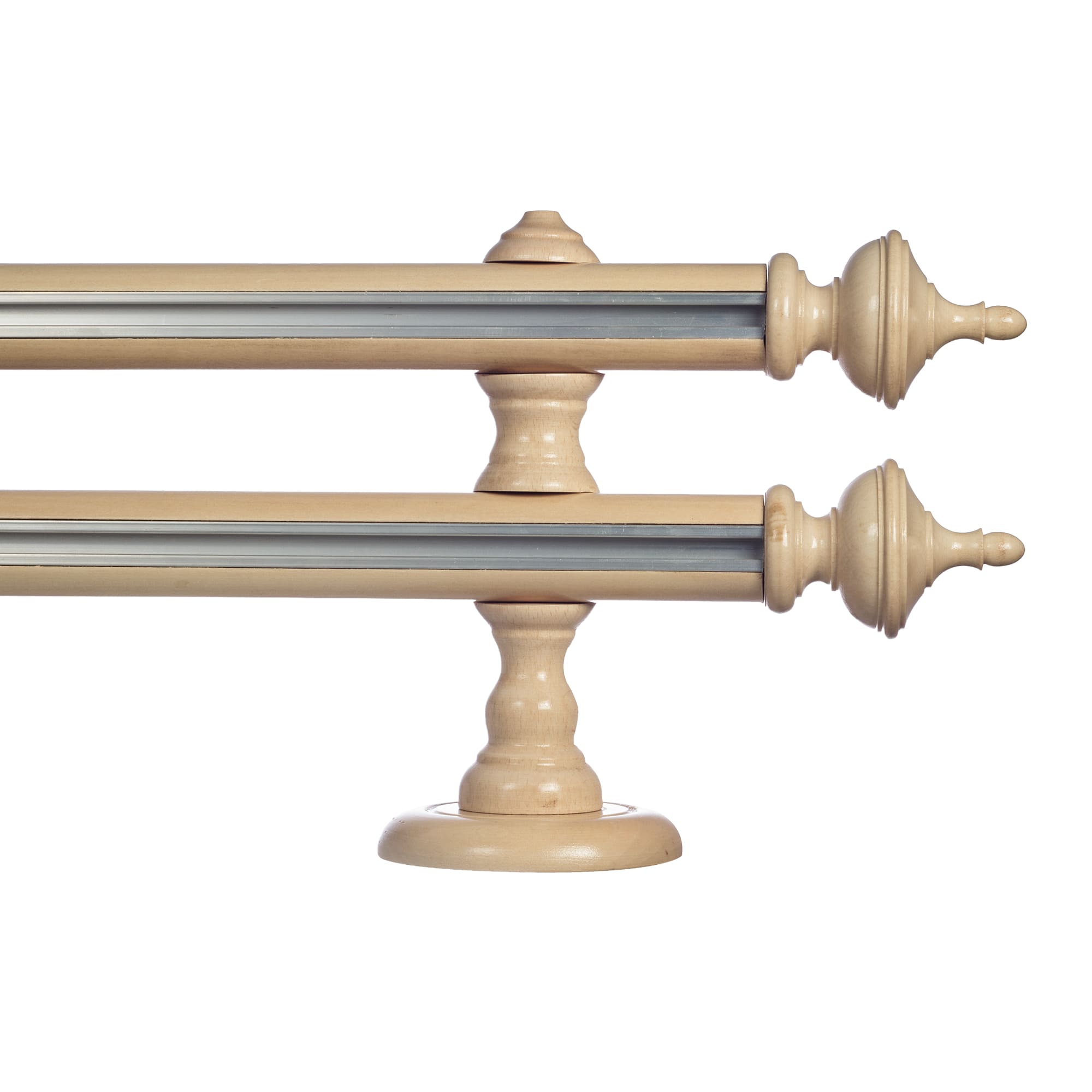 Saly Double 35 mm Wooden Curtain Rod with Aluminum Track