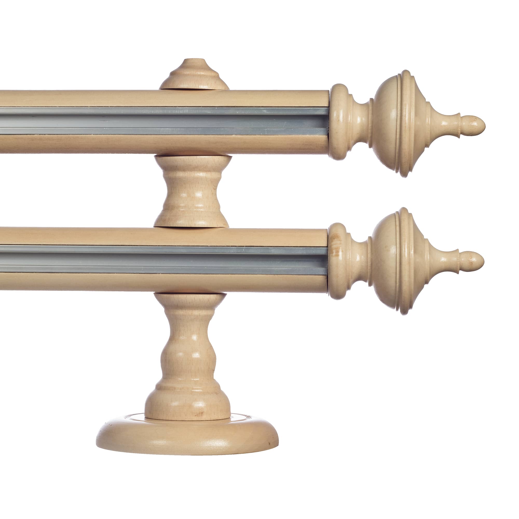 Saly Double 35 mm Wooden Curtain Rod with Aluminum Track