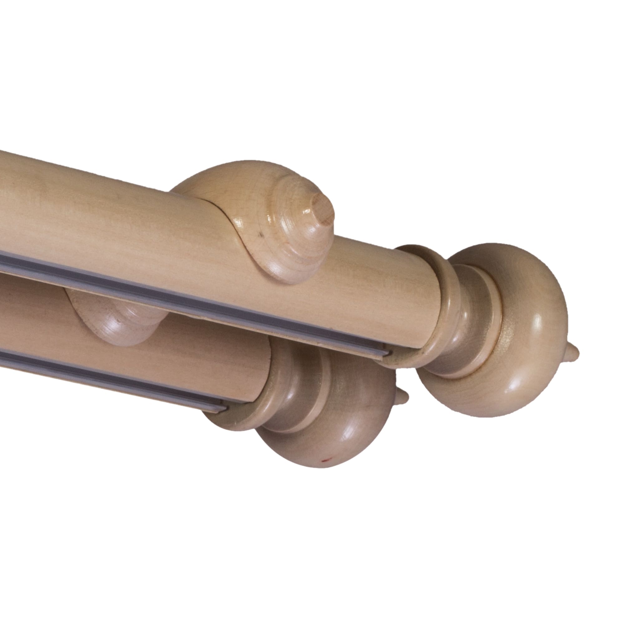 Saly Double 35 mm Wooden Curtain Rod with Aluminum Track