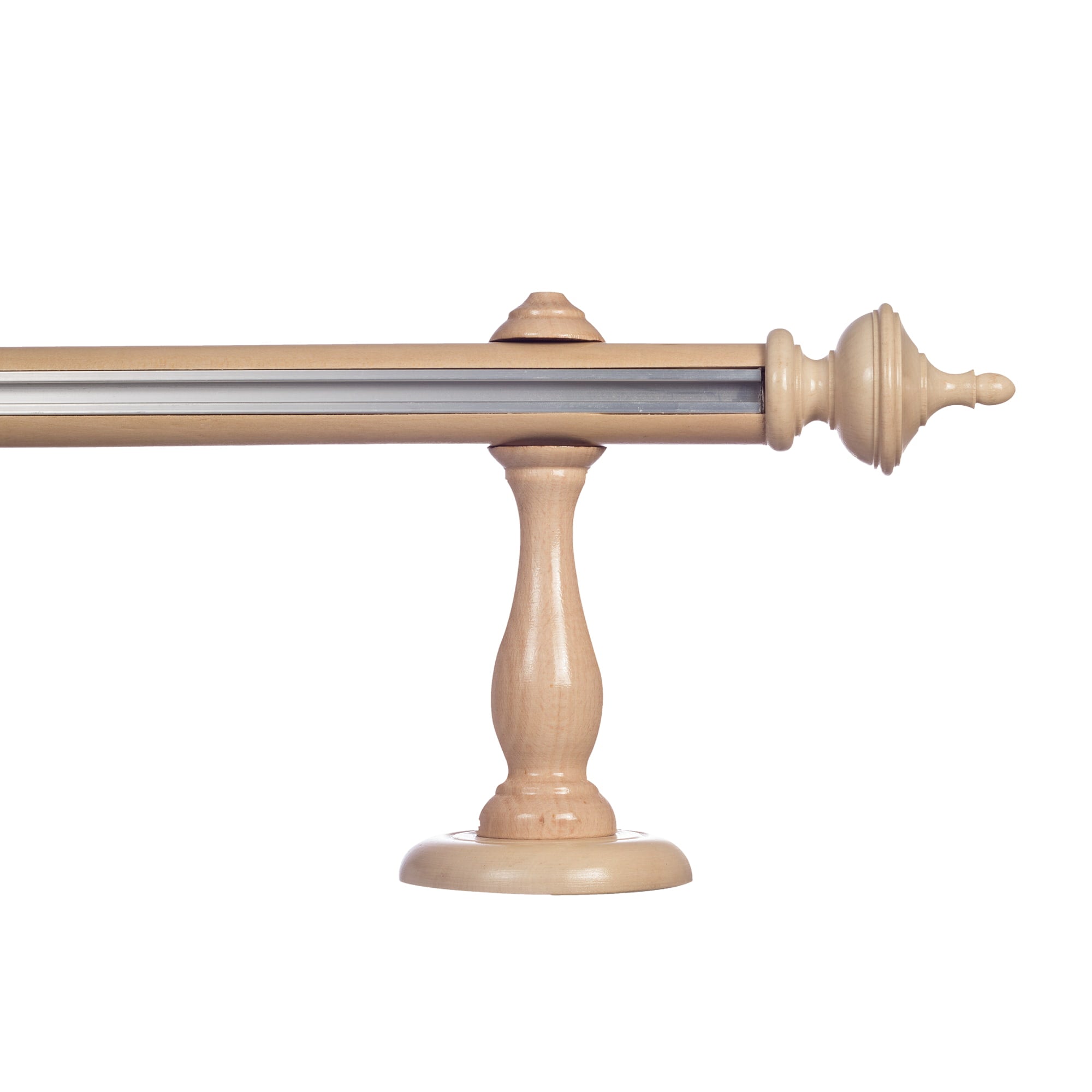 Saly Single 35 mm Wooden Curtain Rod with Aluminum Track