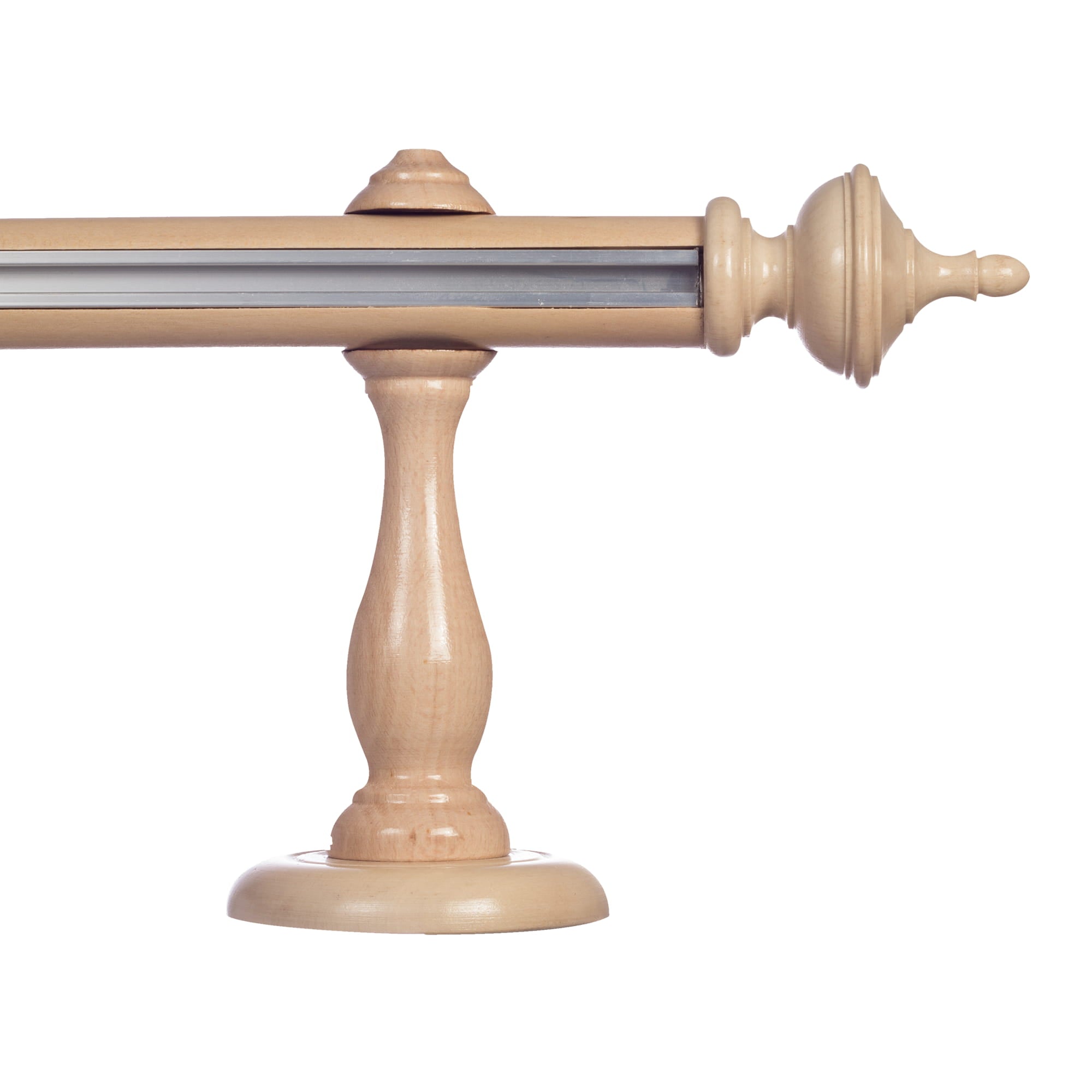 Saly Single 35 mm Wooden Curtain Rod with Aluminum Track