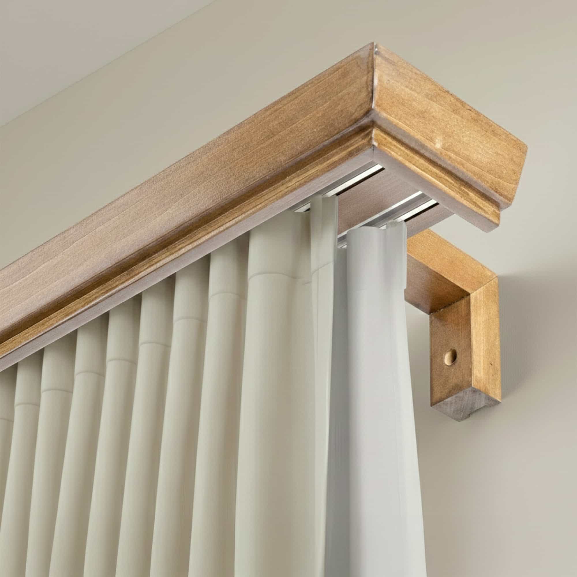 Conic Wooden Curtain Track System with Decorative Valance