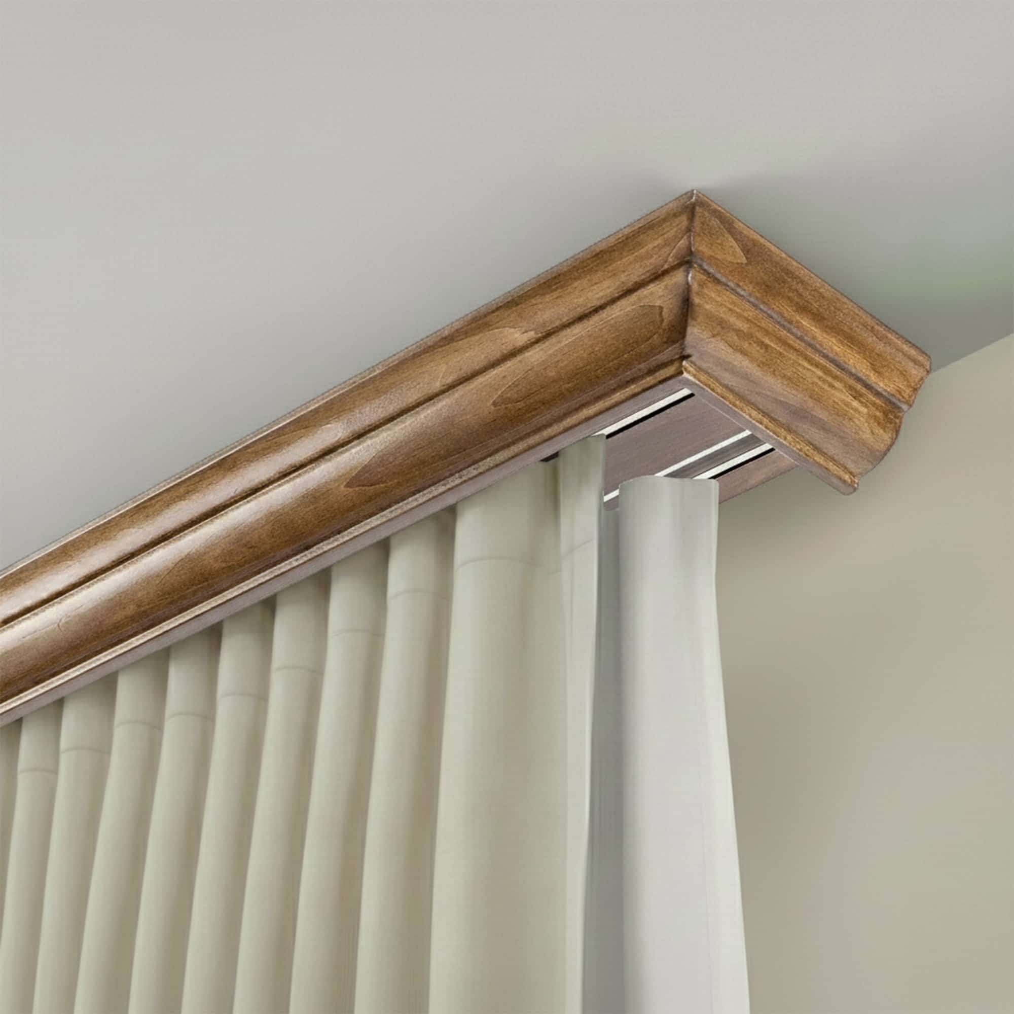 Filip Wooden Curtain Track System with Decorative Valance